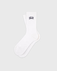 S&R Ivy Socks - White/Navy Sporty & Rich For Sale