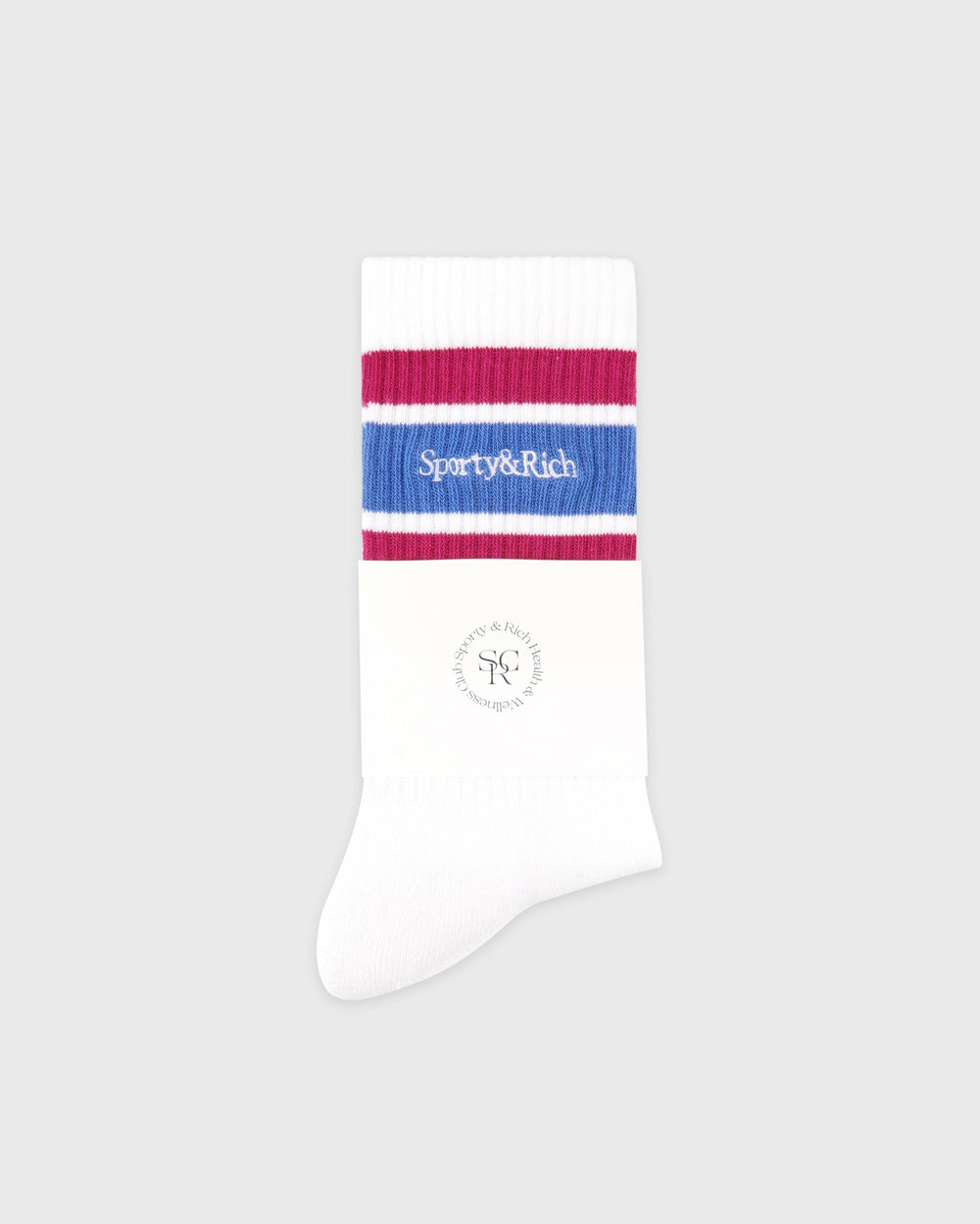 Serif Logo Socks - White/Berry/Azure Sporty & Rich Outlet