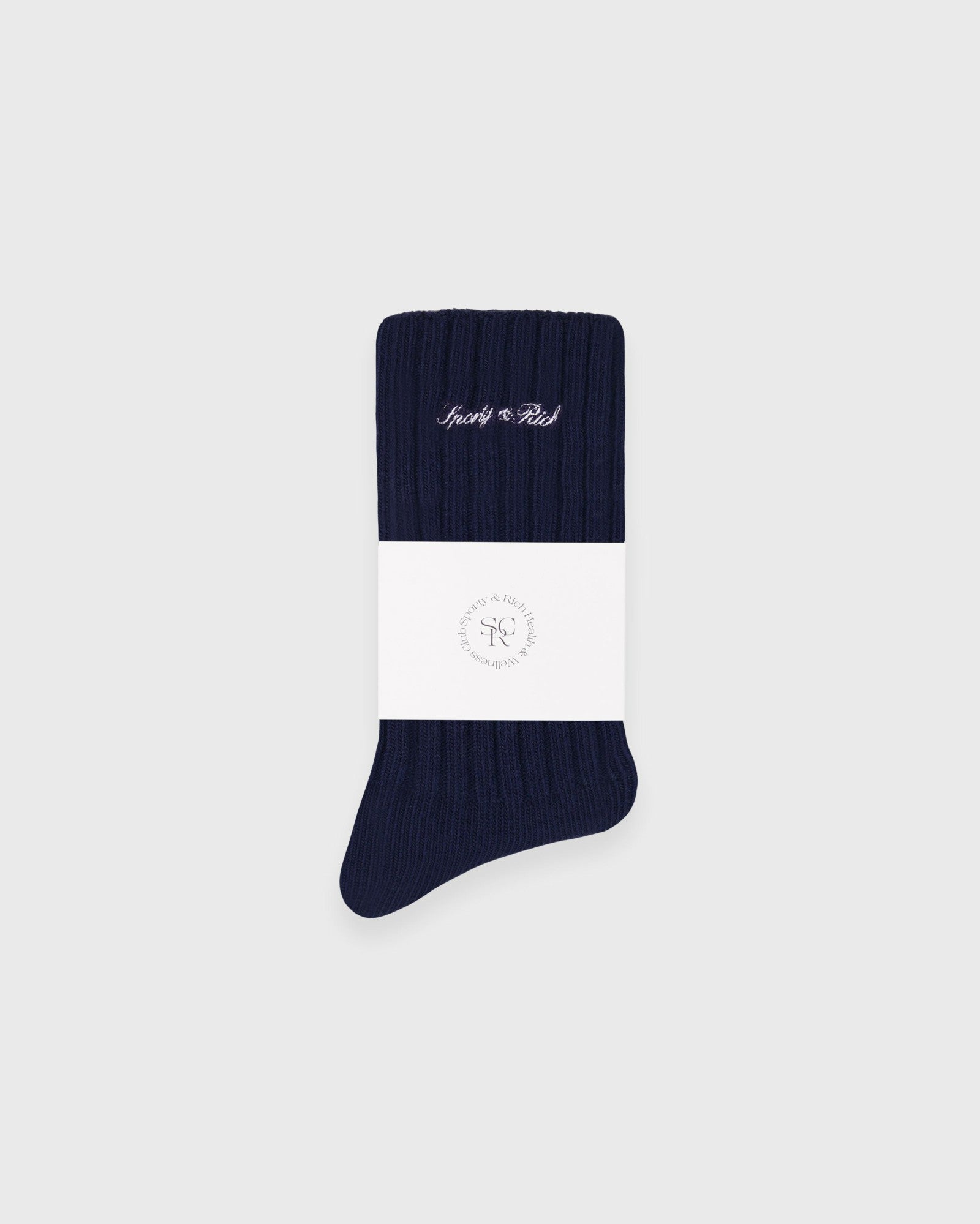 Signature Logo Rib Socks - Navy Sporty & Rich US
