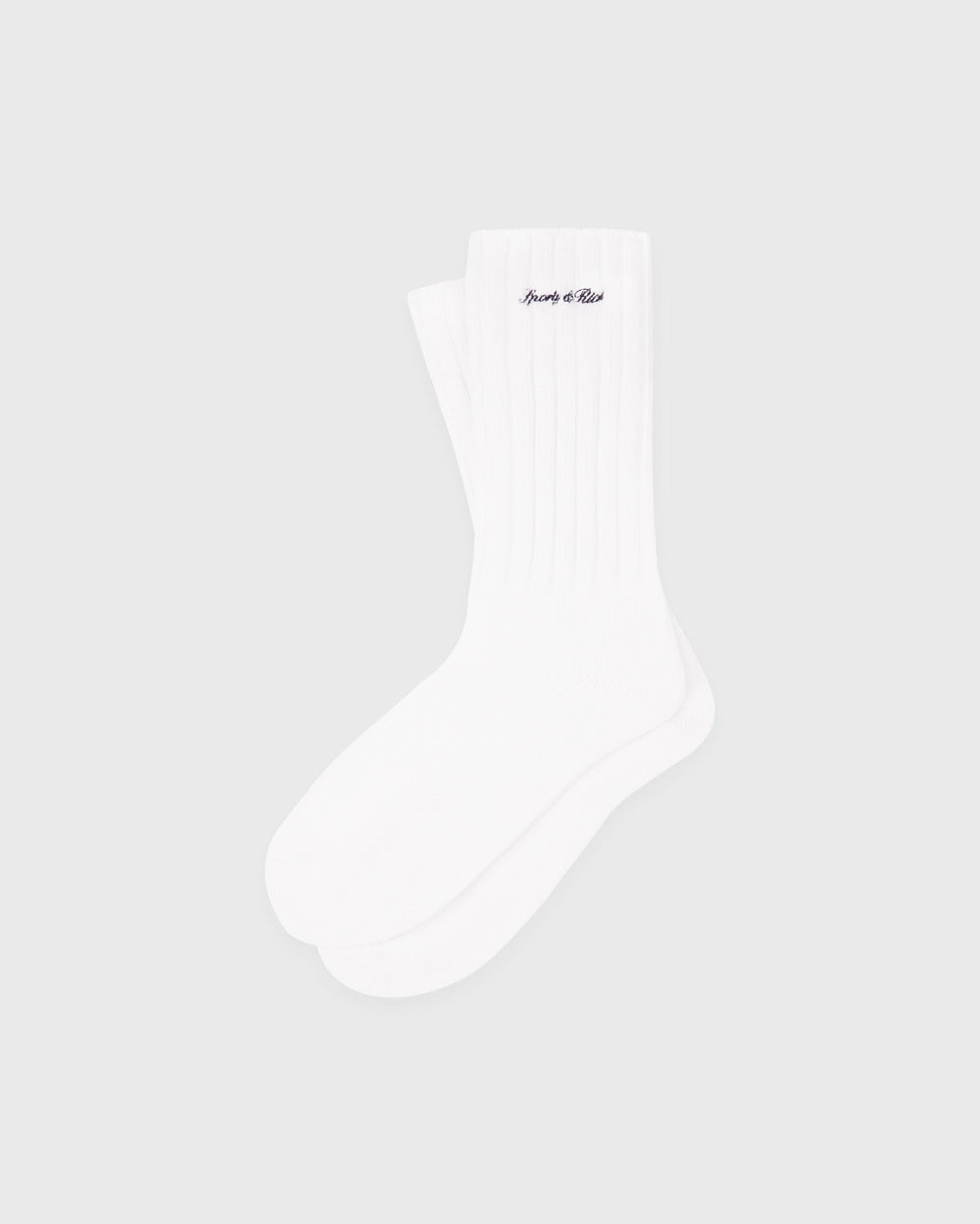 Signature Logo Rib Socks - White Sporty & Rich Sale