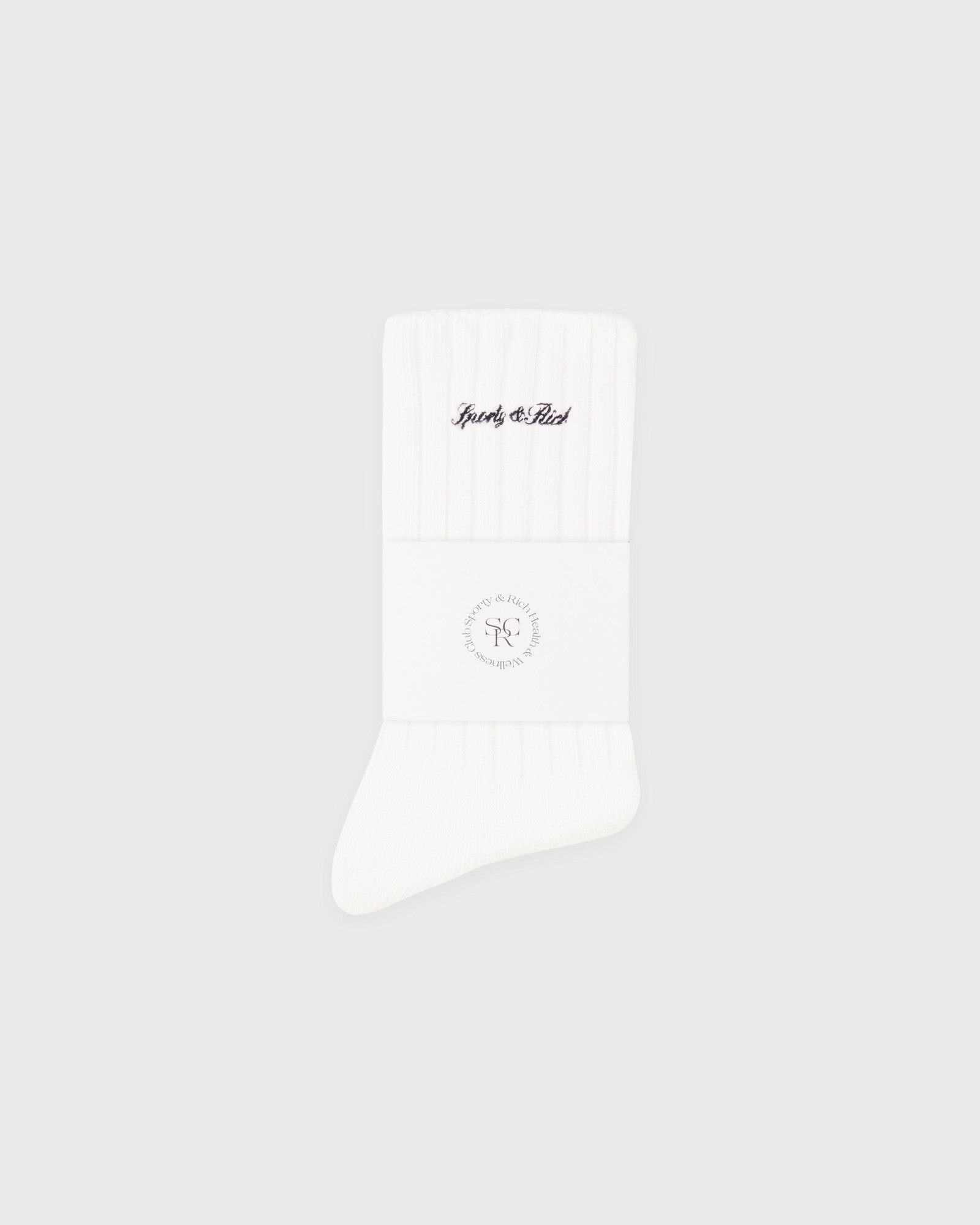 Signature Logo Rib Socks - White Sporty & Rich Sale