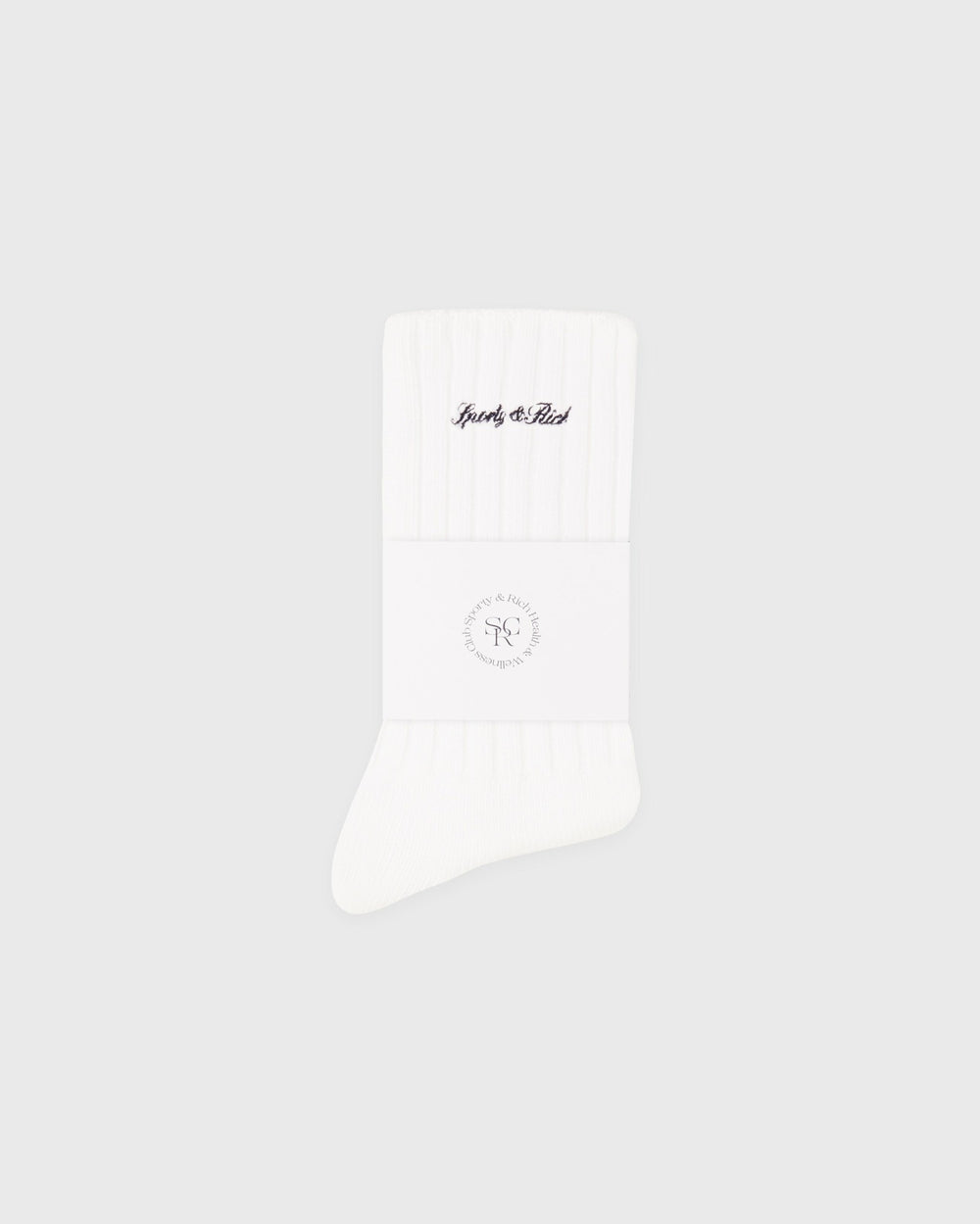 Signature Logo Rib Socks - White Sporty & Rich Sale