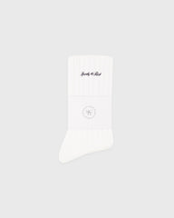 Signature Logo Rib Socks - White Sporty & Rich Sale