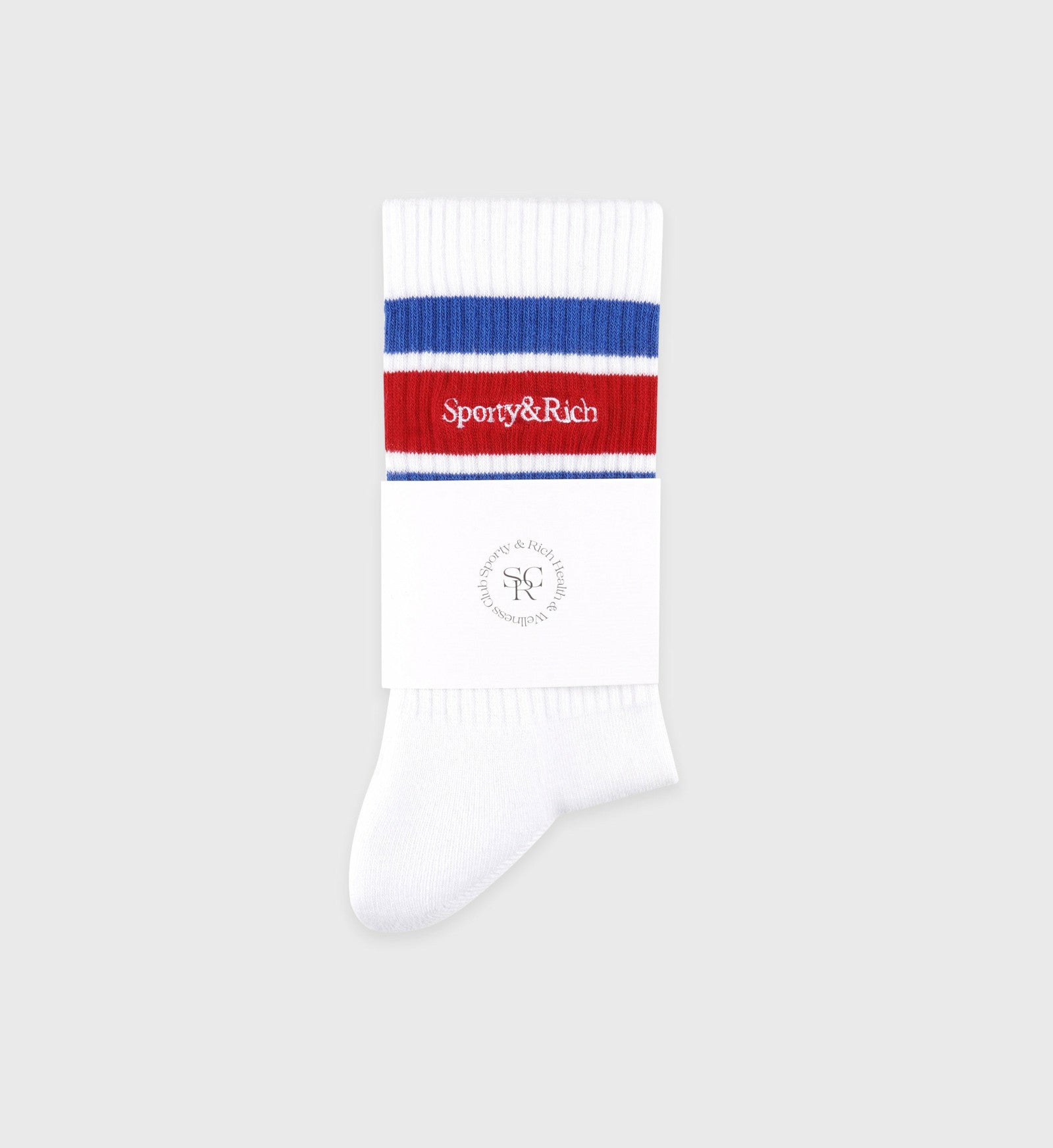 Serif Logo Socks - White/Team Blue/Ruby Sporty & Rich Outlet
