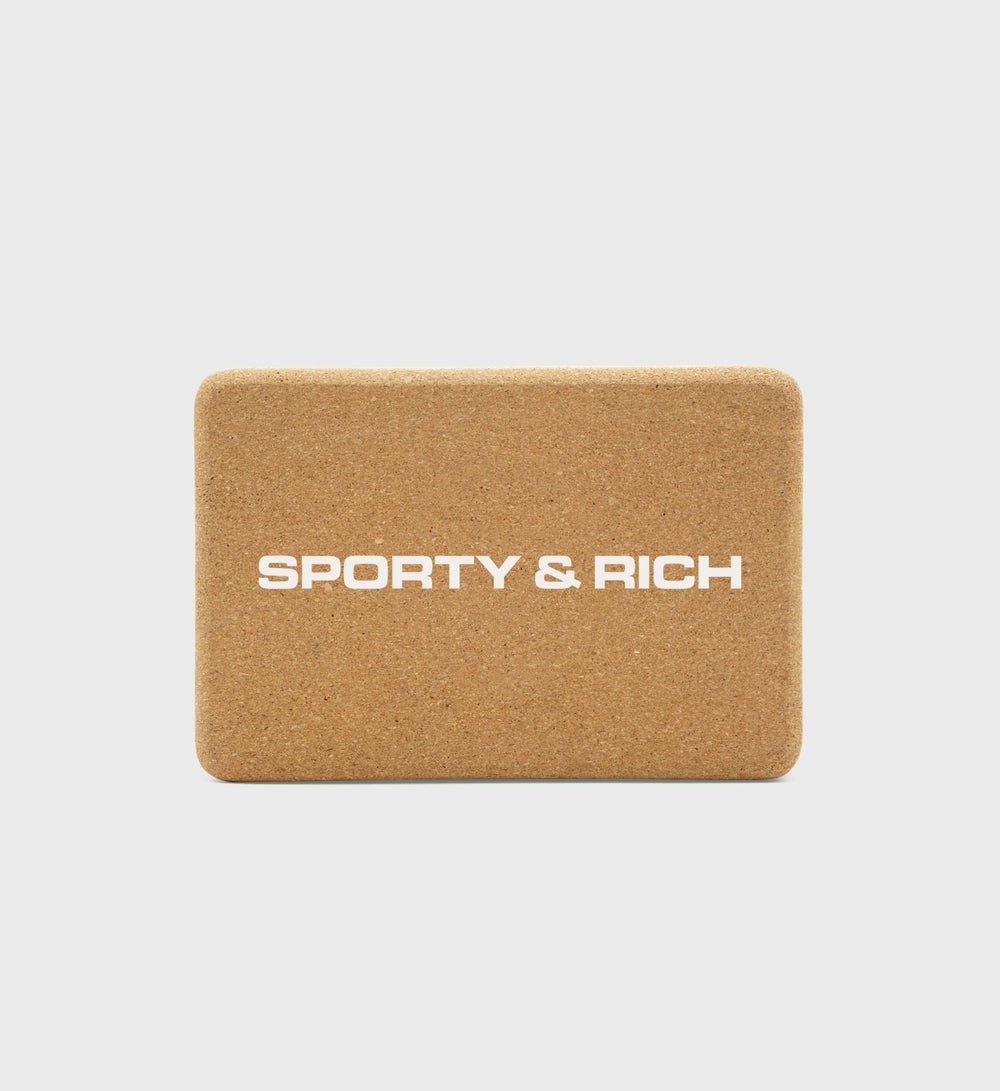 Bold Logo Cork Yoga Block Sporty & Rich Discount