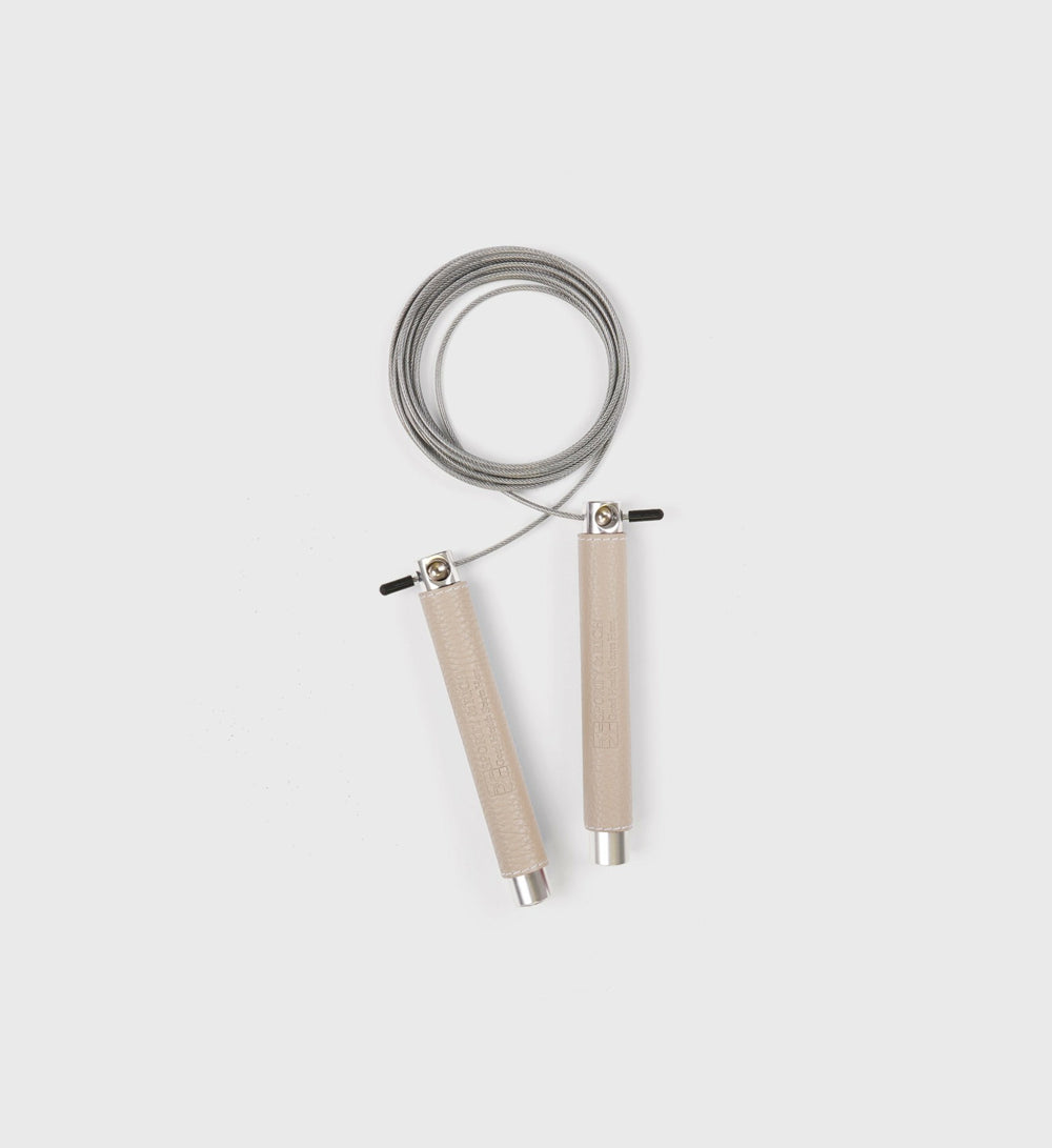 Leather Jump Rope - Hazelnut/White Sporty & Rich For Sale