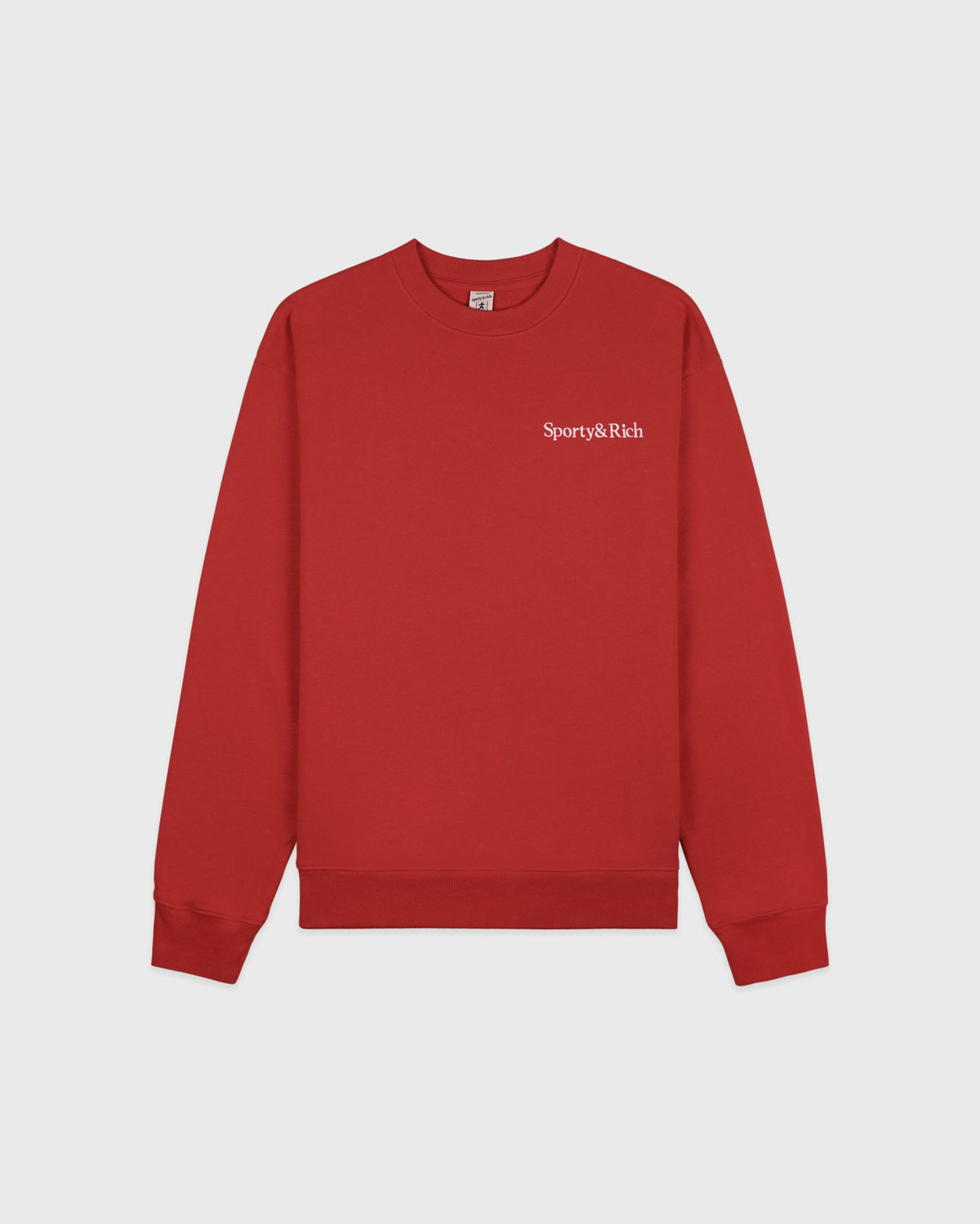 Serif Logo Embroidered Crewneck - Faded Merlot/White Sporty & Rich Outlet