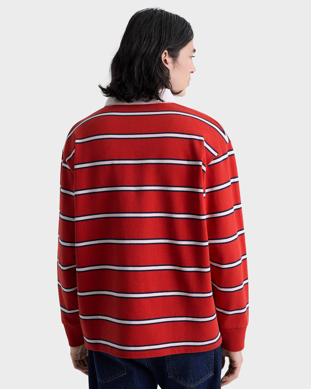 S&R Nautical Rugby Polo Men - Ruby/Navy/White Sporty & Rich US