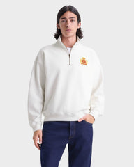 NY Crest Embroidered Quarter zip Men - White Sporty & Rich Online