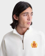 NY Crest Embroidered Quarter zip Men - White Sporty & Rich Online