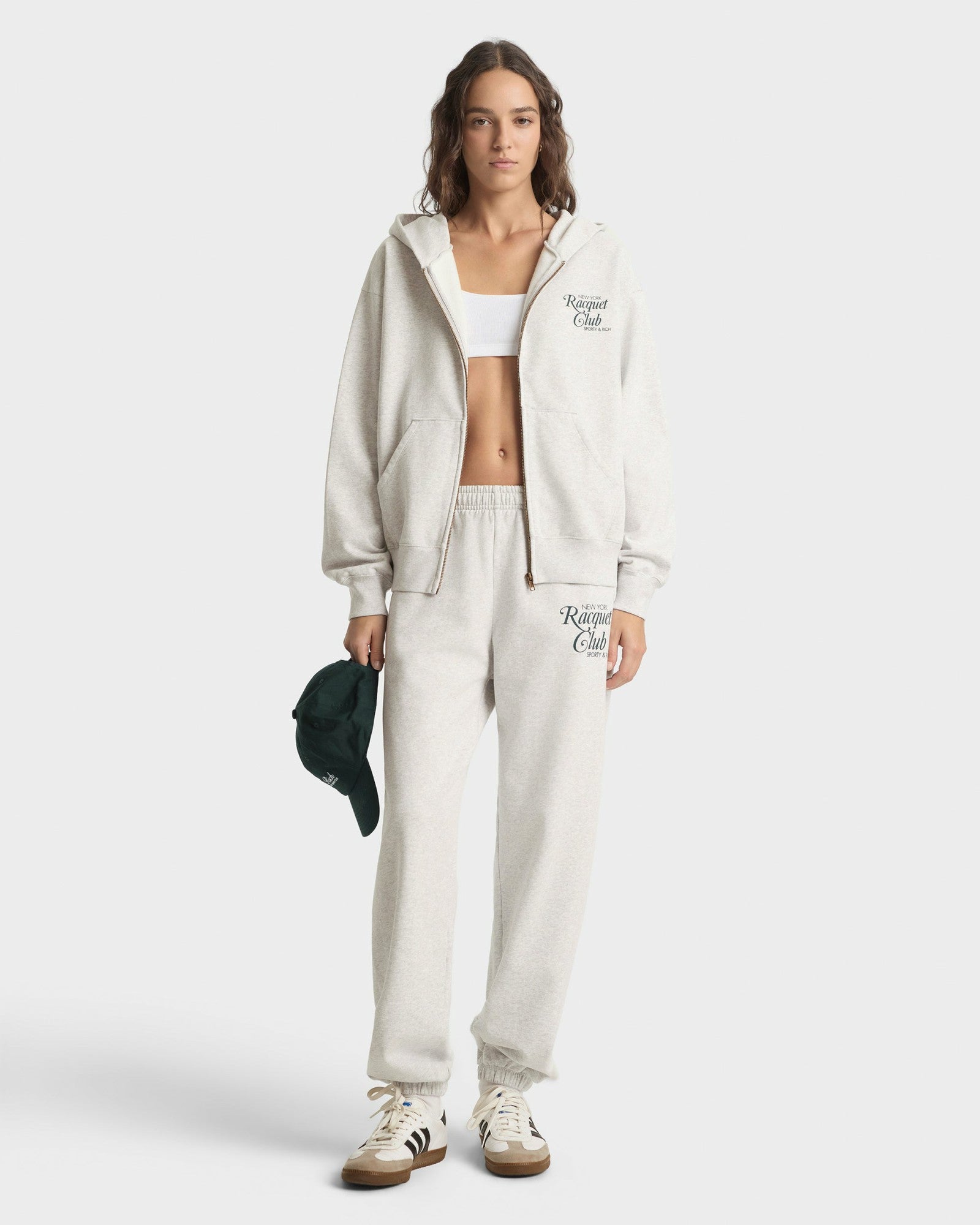 NYRC Zip Hoodie - Heather Gray/Forest Sporty & Rich Discount