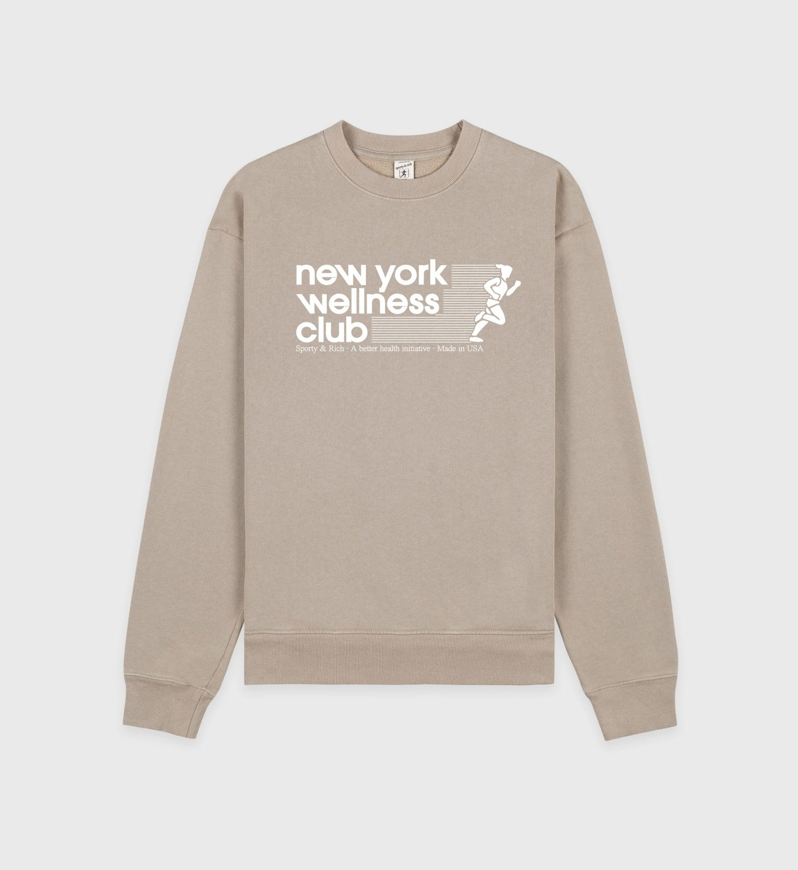 USA Wellness Club Crewneck - Elephant/White Sporty & Rich Outlet