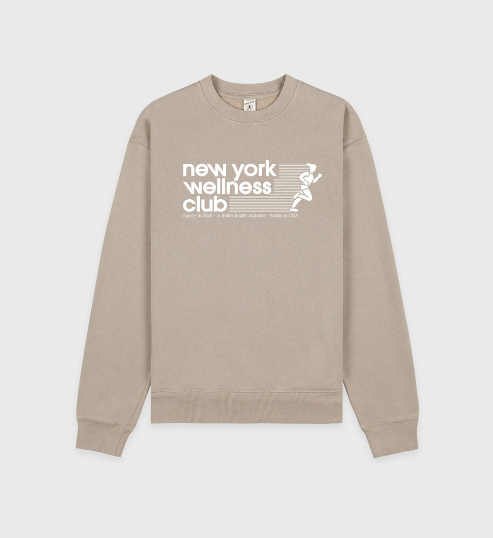 USA Wellness Club Crewneck - Elephant/White Sporty & Rich Outlet