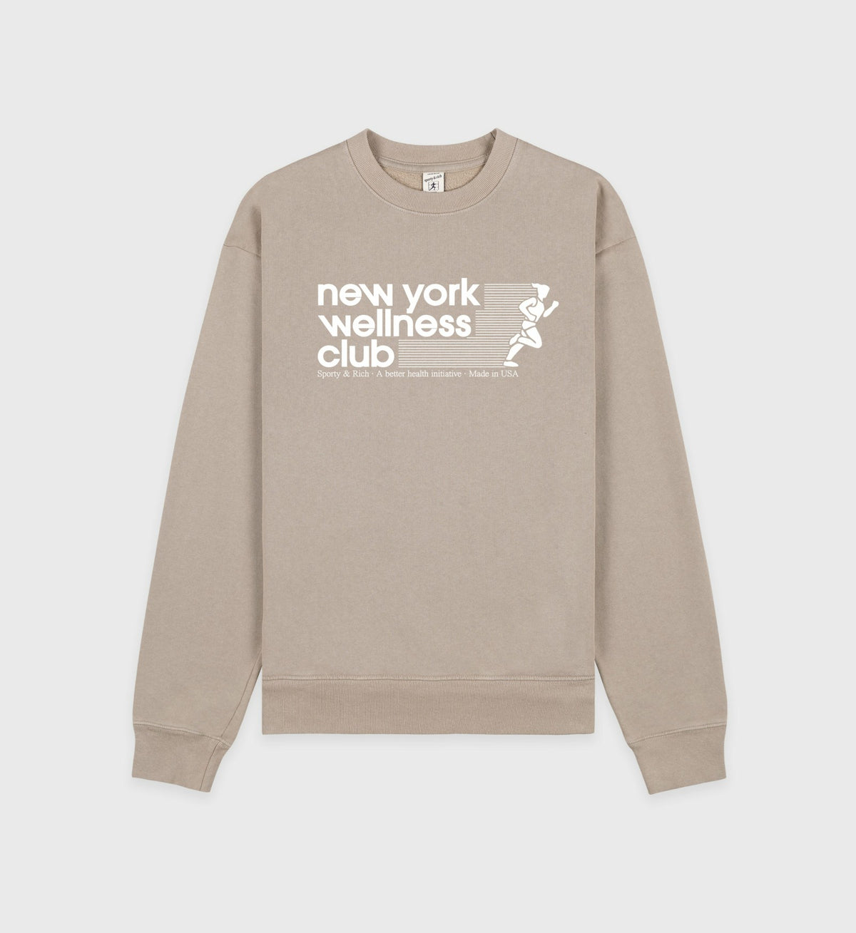 USA Wellness Club Crewneck - Elephant/White Sporty & Rich Outlet