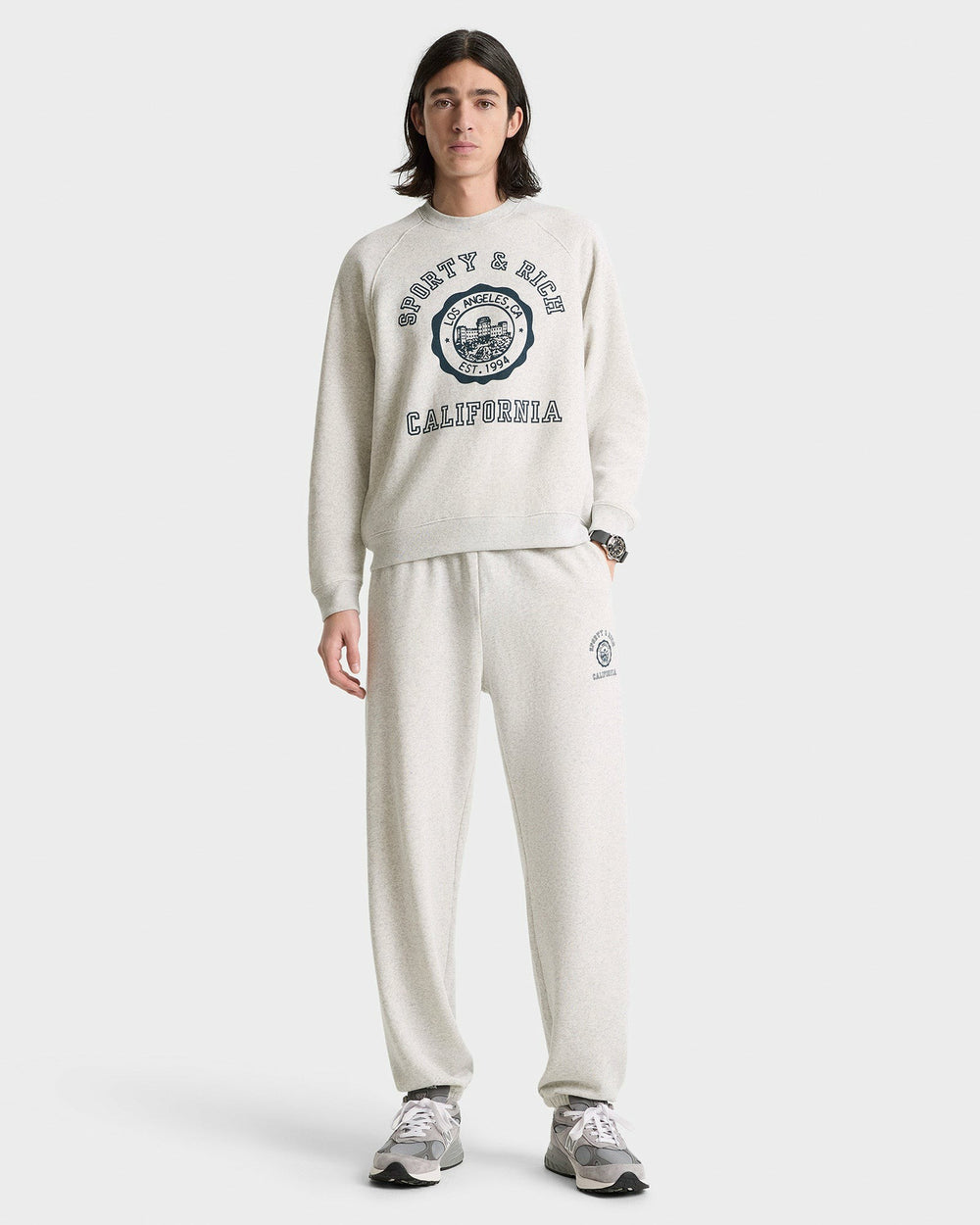 California Emblem Soft Crewneck - Heather Gray/Navy Sporty & Rich Online