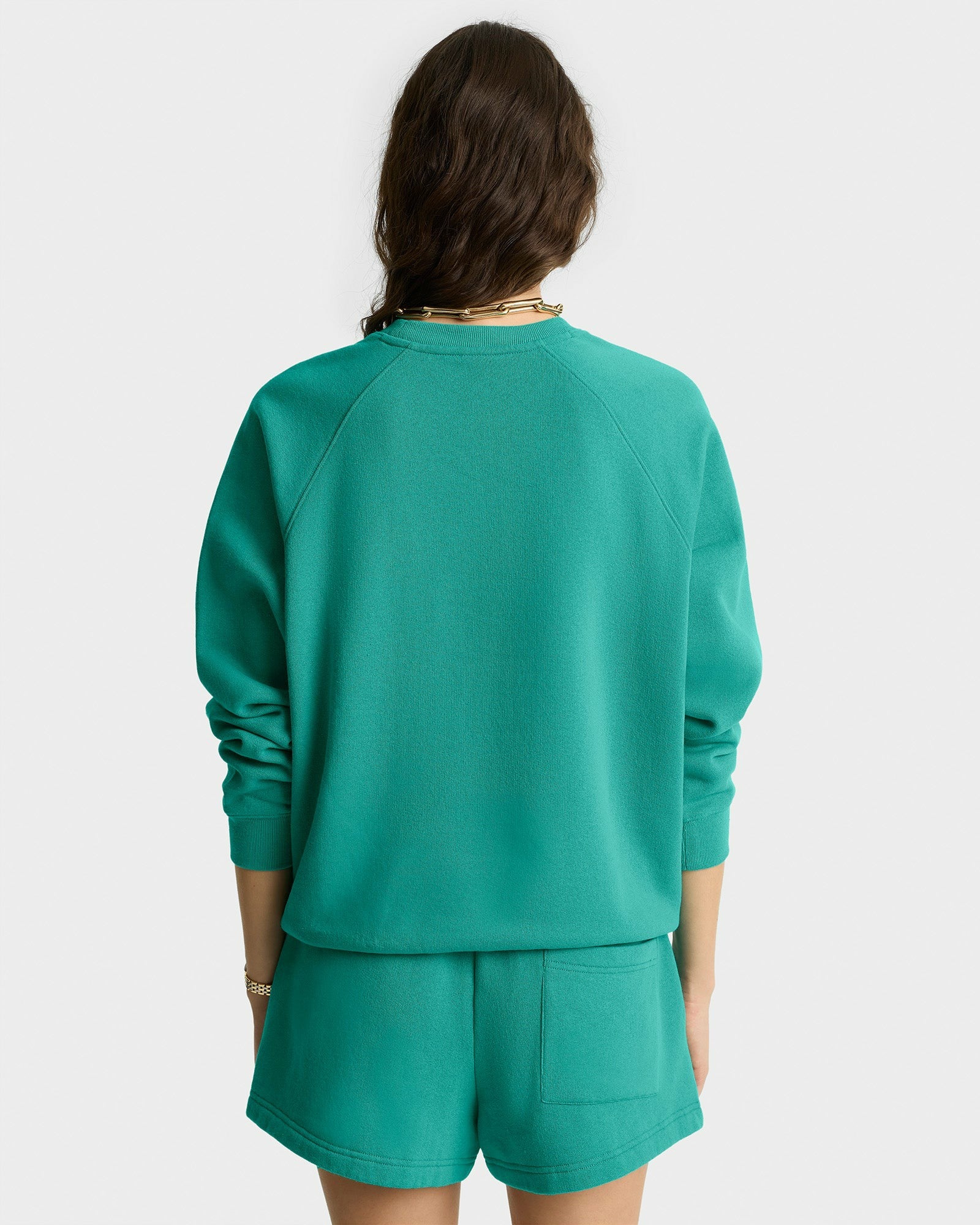 Varsity Crest Soft Crewneck - Spring Green/White Sporty & Rich Discount