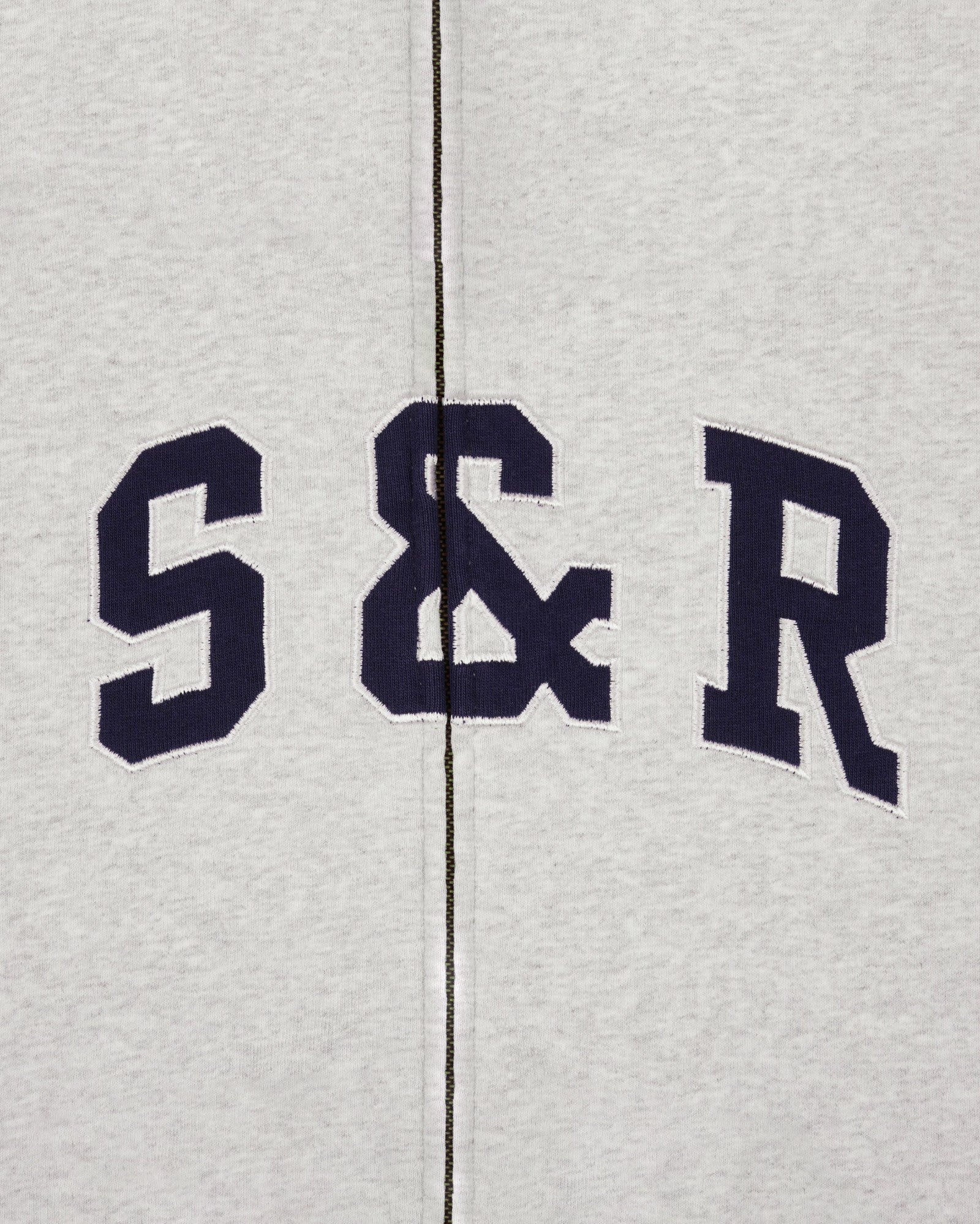 S&R Ivy Zip Hoodie - Heather Gray/Navy Sporty & Rich For Sale