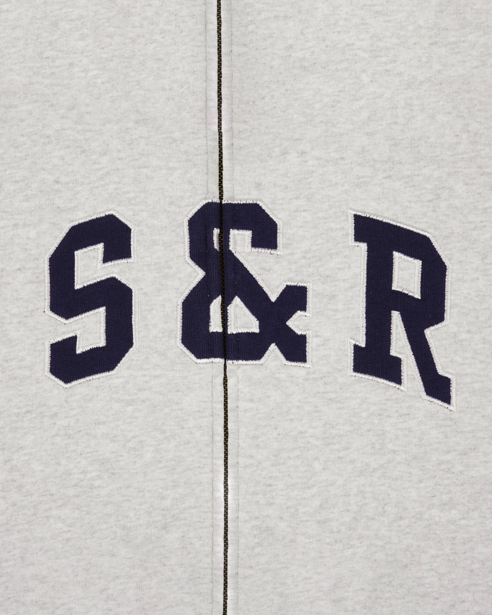 S&R Ivy Zip Hoodie - Heather Gray/Navy Sporty & Rich For Sale