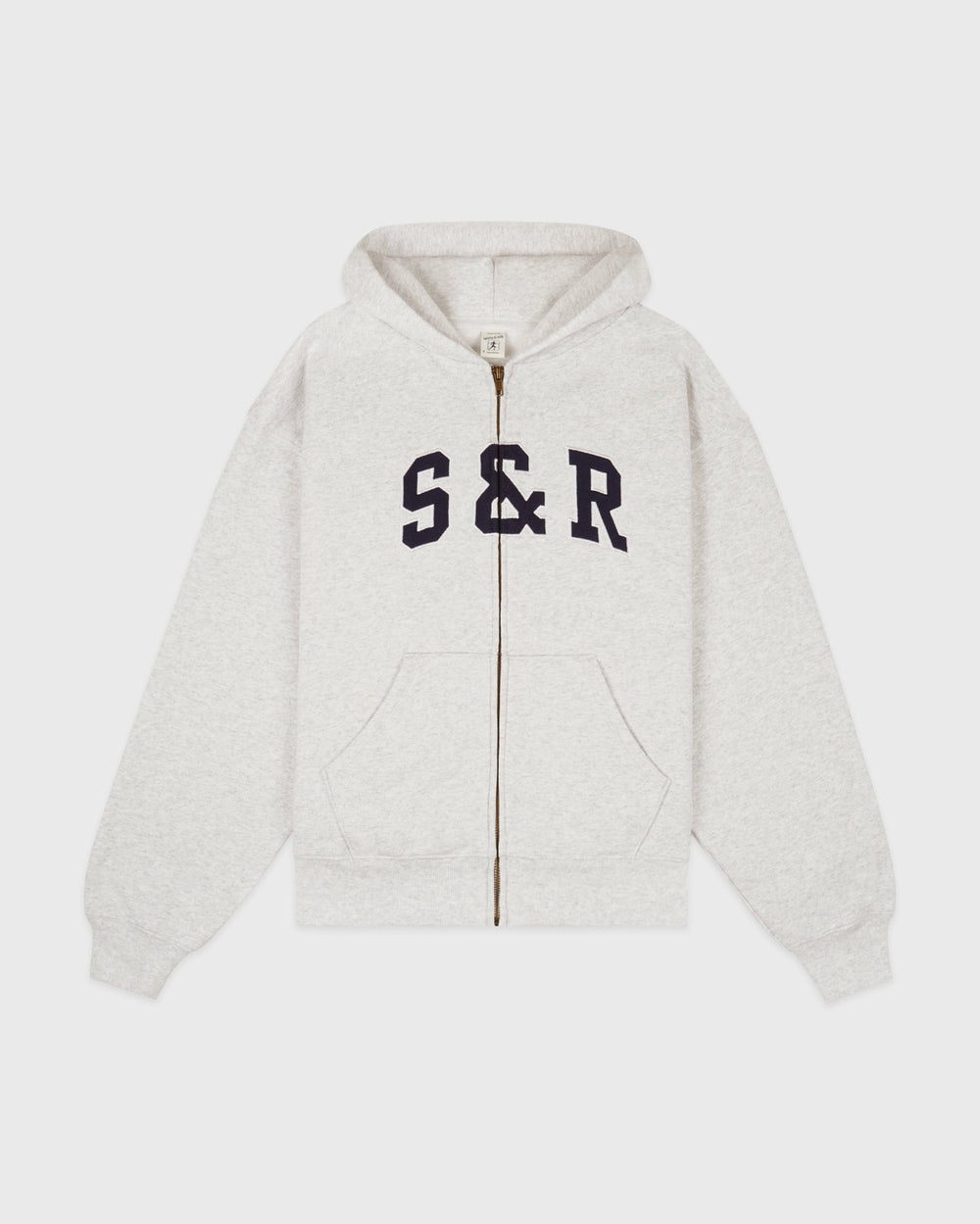 S&R Ivy Zip Hoodie - Heather Gray/Navy Sporty & Rich For Sale