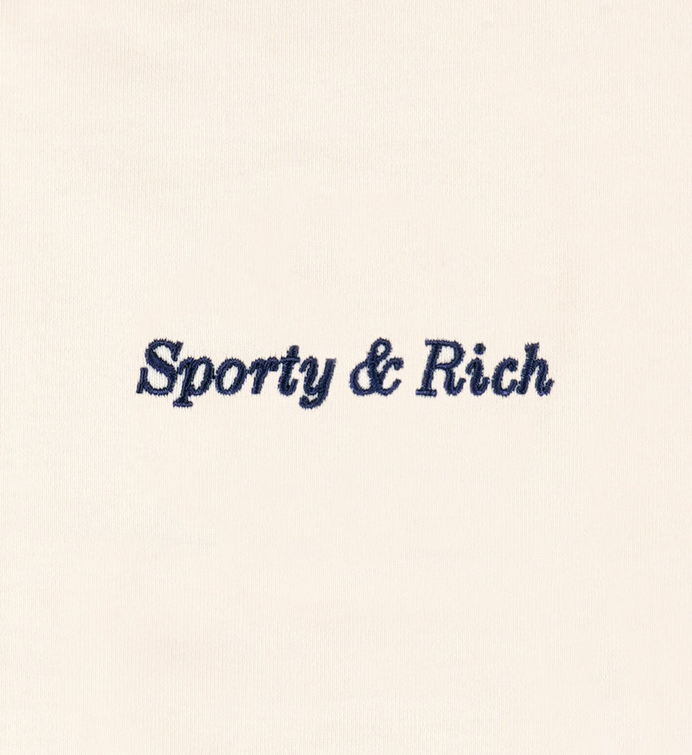 Eden Crest Crewneck - Cream/Navy Sporty & Rich US