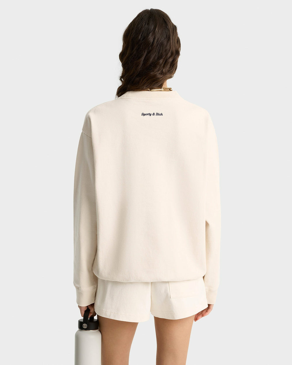 Eden Crest Crewneck - Cream/Navy Sporty & Rich US
