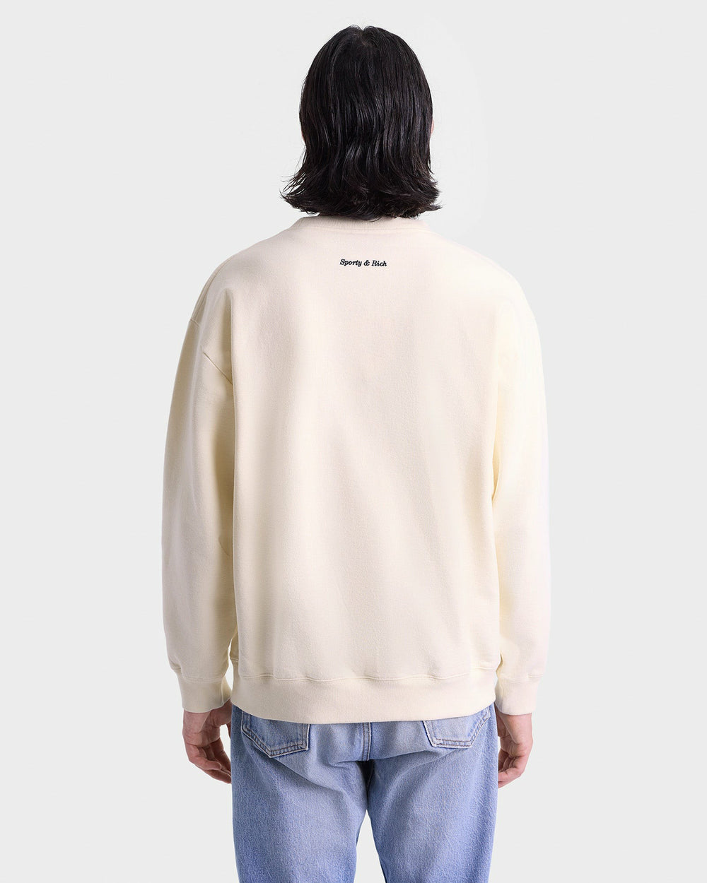Eden Crest Crewneck - Cream/Navy Sporty & Rich US