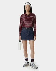 Signature Logo Easy Polo - Bordeaux/White Sporty & Rich Discount