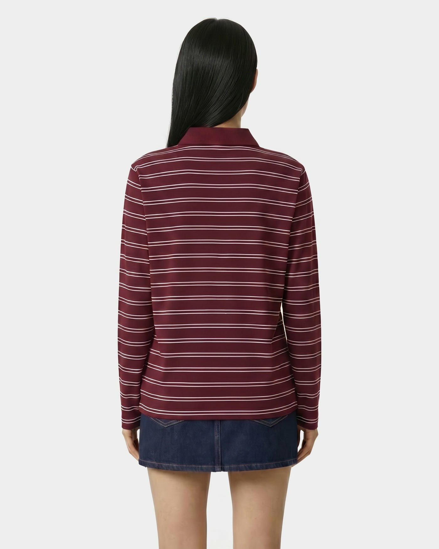 Signature Logo Easy Polo - Bordeaux/White Sporty & Rich Discount