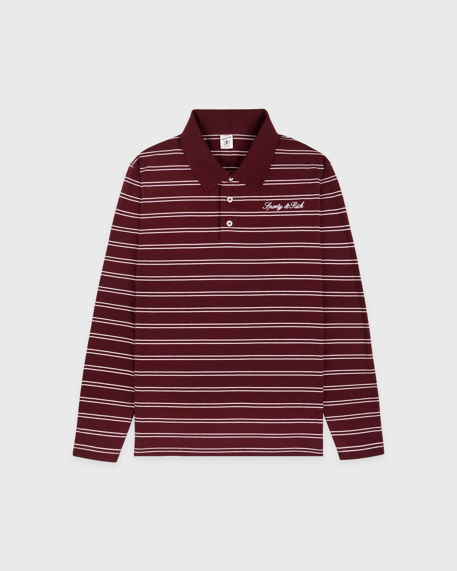 Signature Logo Easy Polo - Bordeaux/White Sporty & Rich Discount