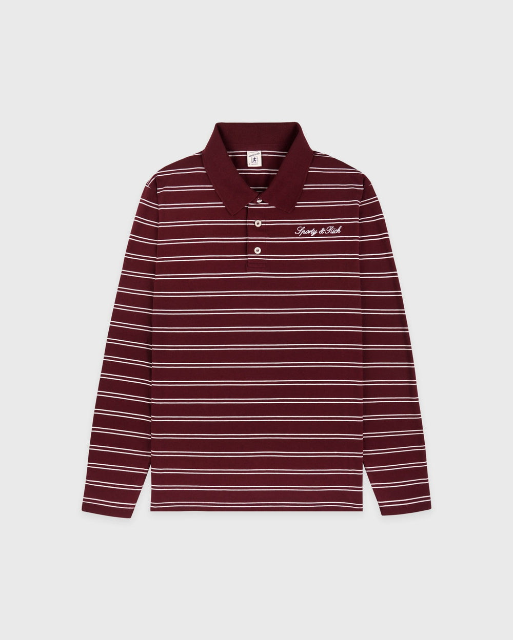 Signature Logo Easy Polo - Bordeaux/White Sporty & Rich Discount