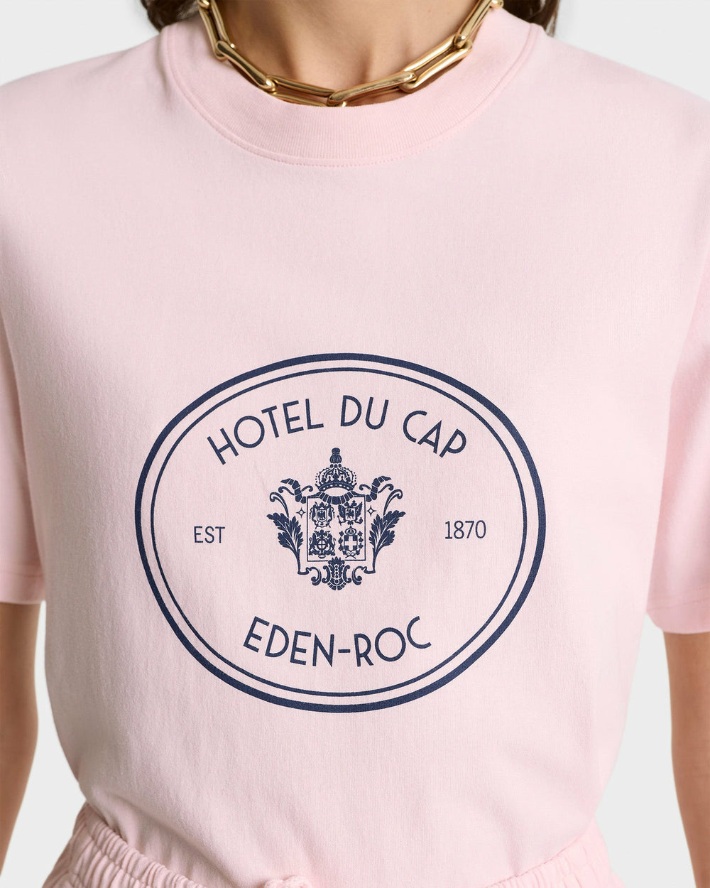 Eden Crest T-Shirt - Pink Dolphin/Navy Sporty & Rich Outlet