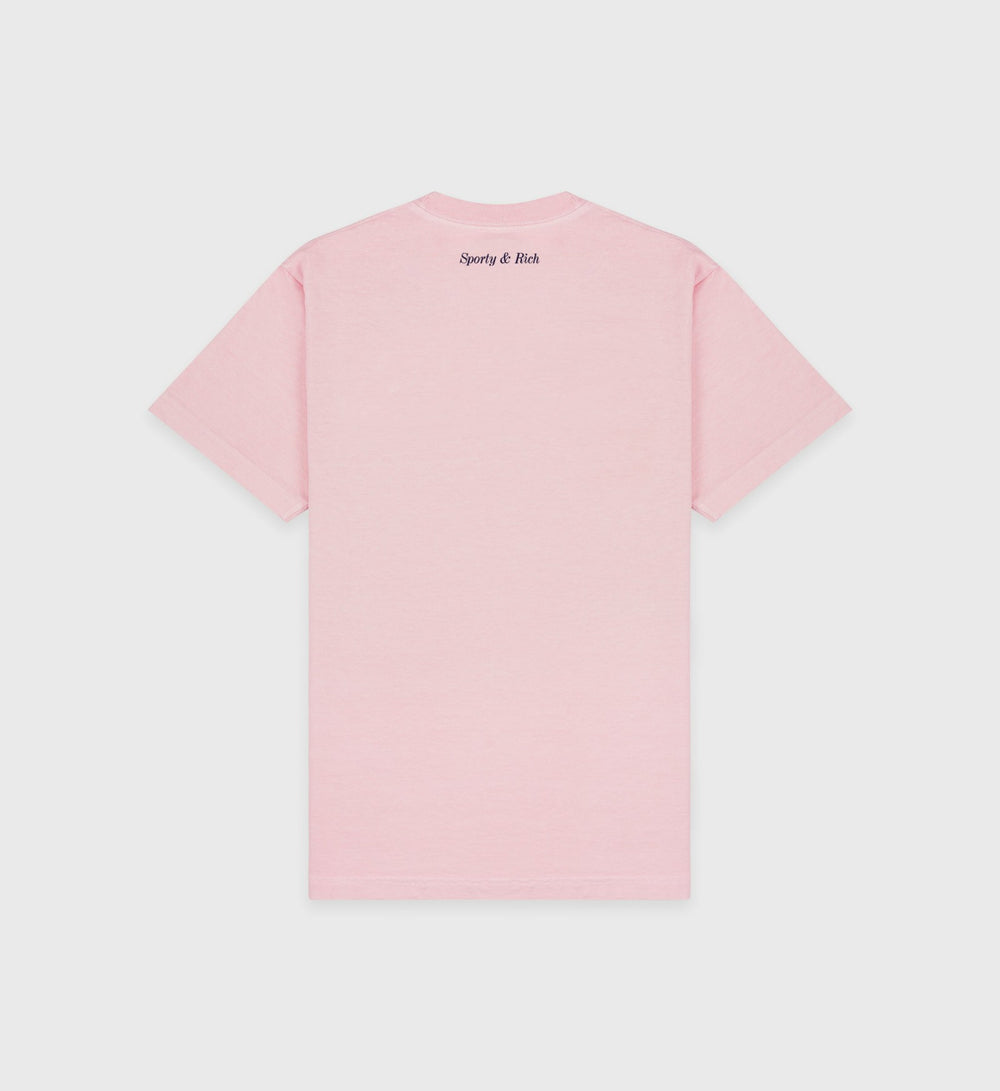 Eden Crest T-Shirt - Pink Dolphin/Navy Sporty & Rich Outlet