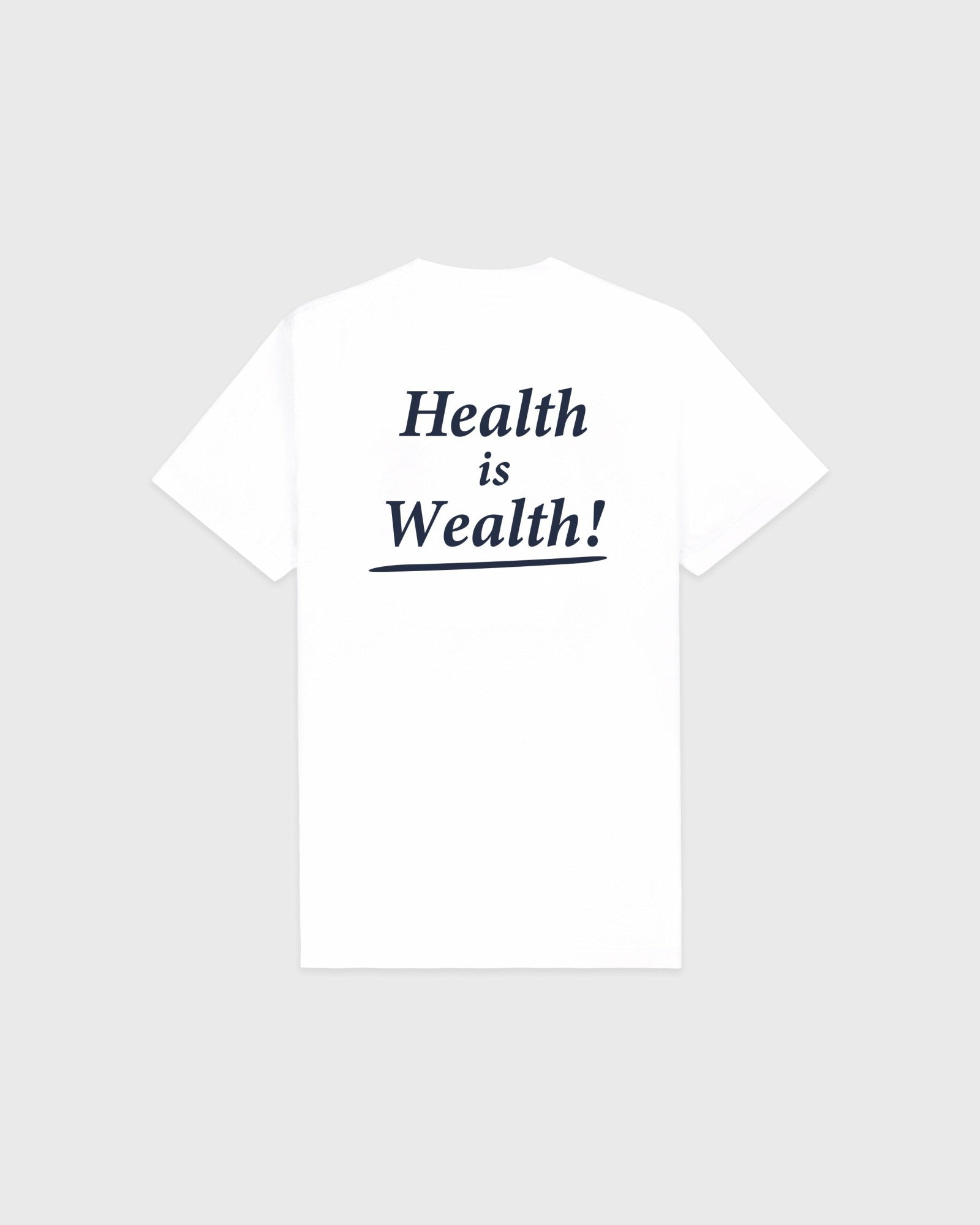 Health Is Wealth T-Shirt - White/Navy Sporty & Rich Online