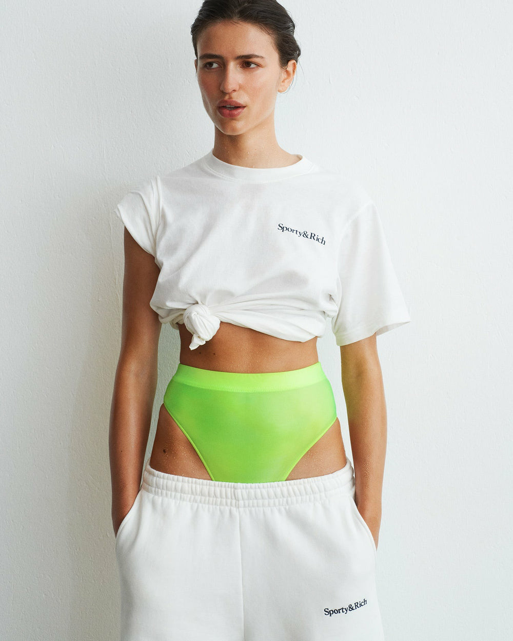 Health Is Wealth T-Shirt - White/Navy Sporty & Rich Online