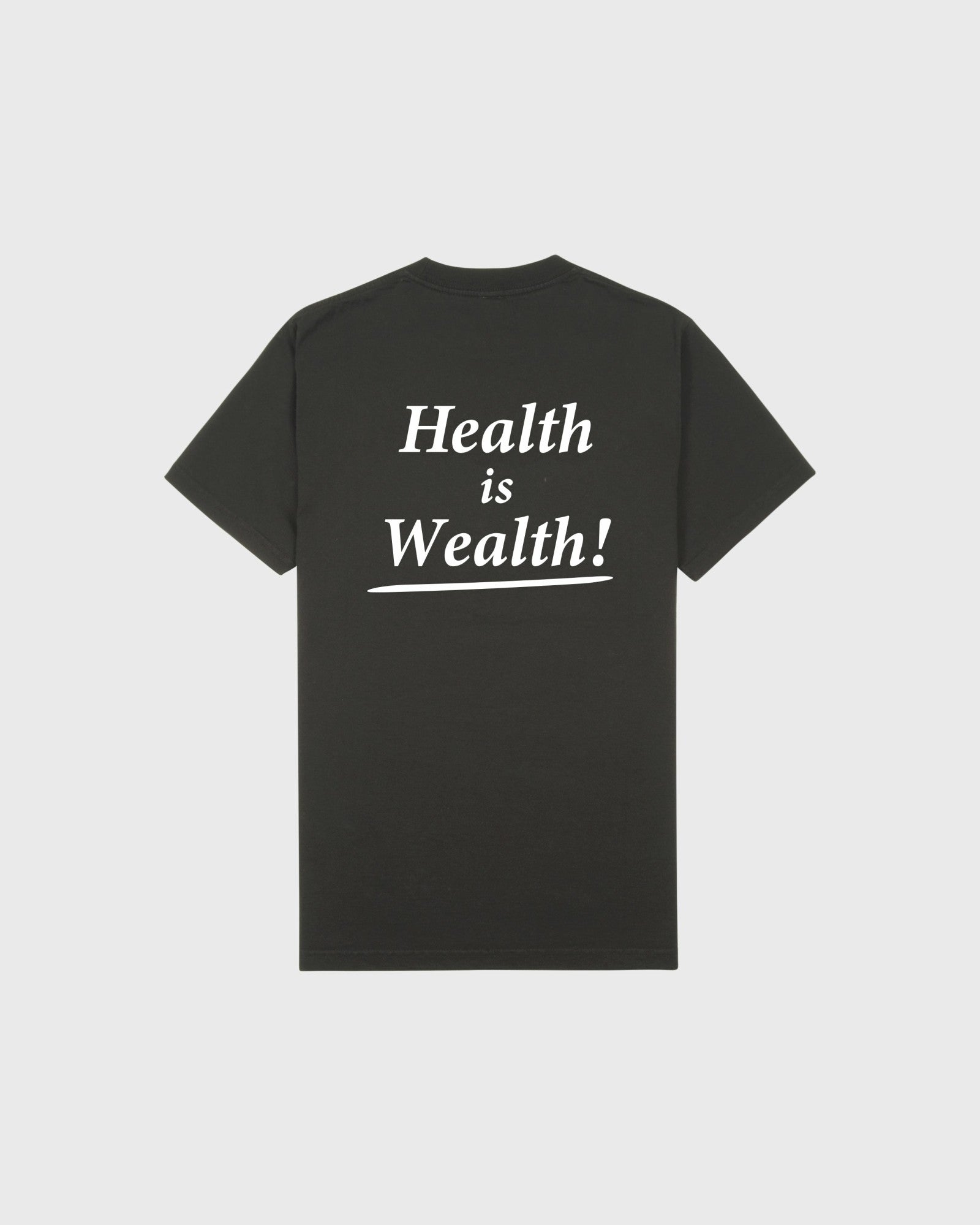 Health Is Wealth T-Shirt - Faded Black/White Sporty & Rich For Sale