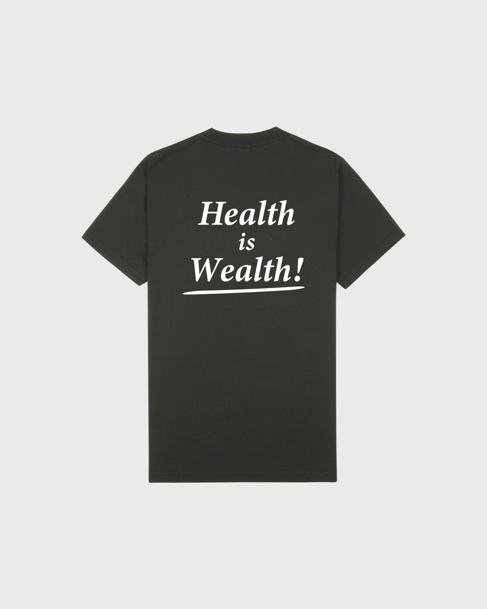 Health Is Wealth T-Shirt - Faded Black/White Sporty & Rich For Sale