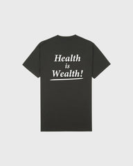 Health Is Wealth T-Shirt - Faded Black/White Sporty & Rich For Sale