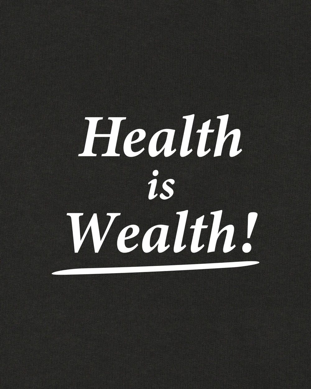 Health Is Wealth T-Shirt - Faded Black/White Sporty & Rich For Sale