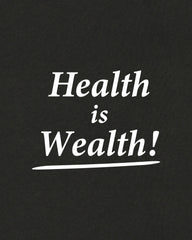 Health Is Wealth T-Shirt - Faded Black/White Sporty & Rich For Sale