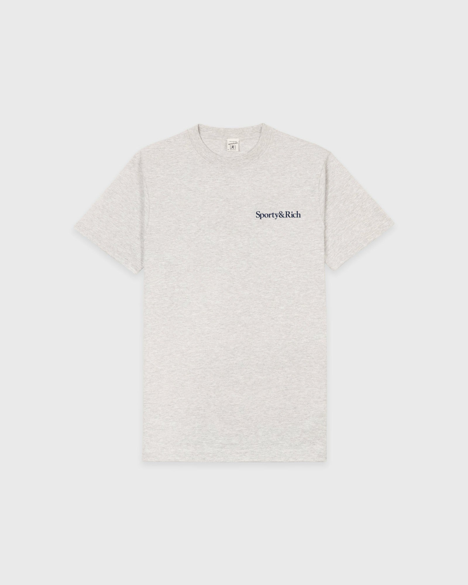Health Is Wealth T-Shirt - Heather Gray/Navy Sporty & Rich US