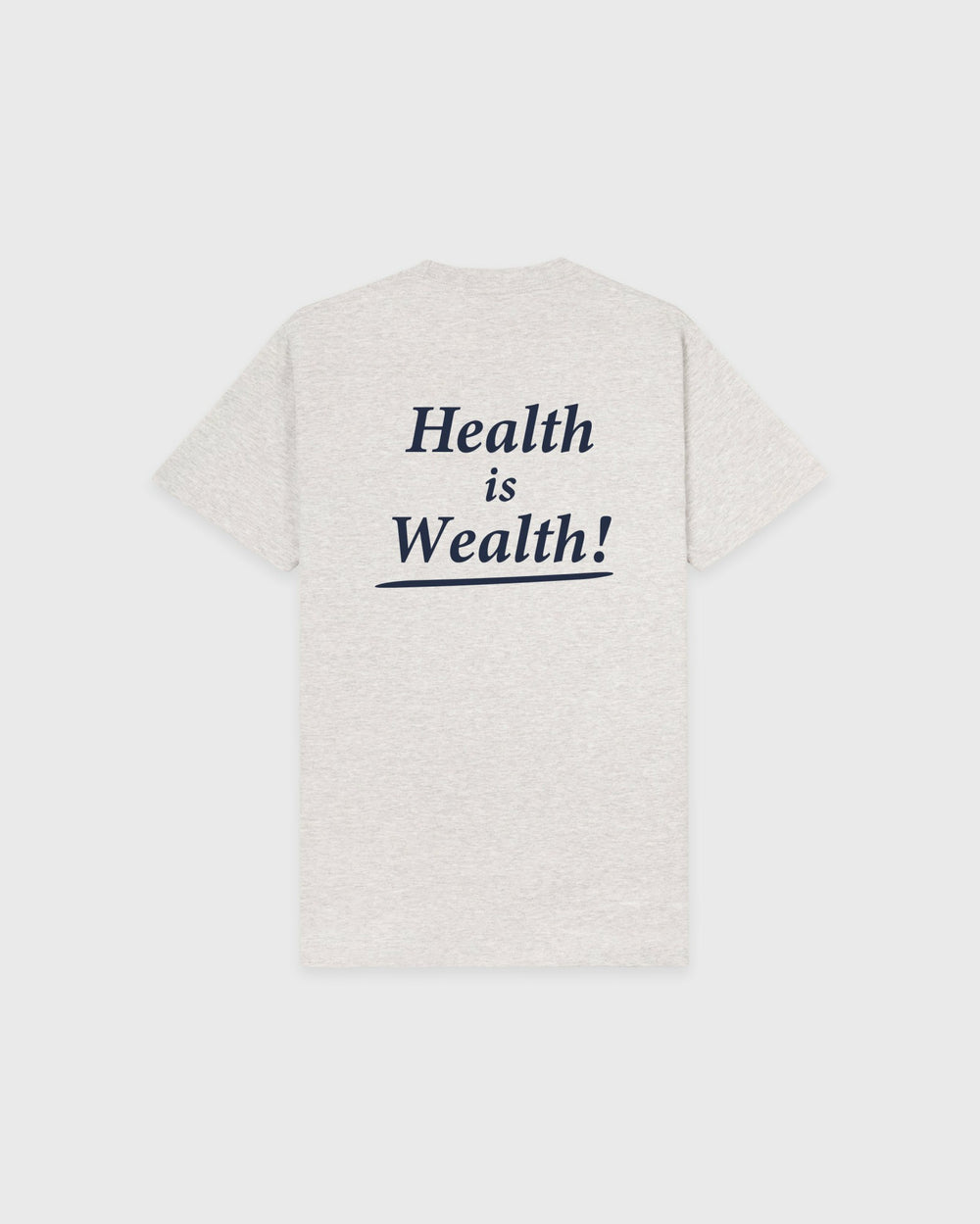 Health Is Wealth T-Shirt - Heather Gray/Navy Sporty & Rich US