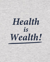 Health Is Wealth T-Shirt - Heather Gray/Navy Sporty & Rich US