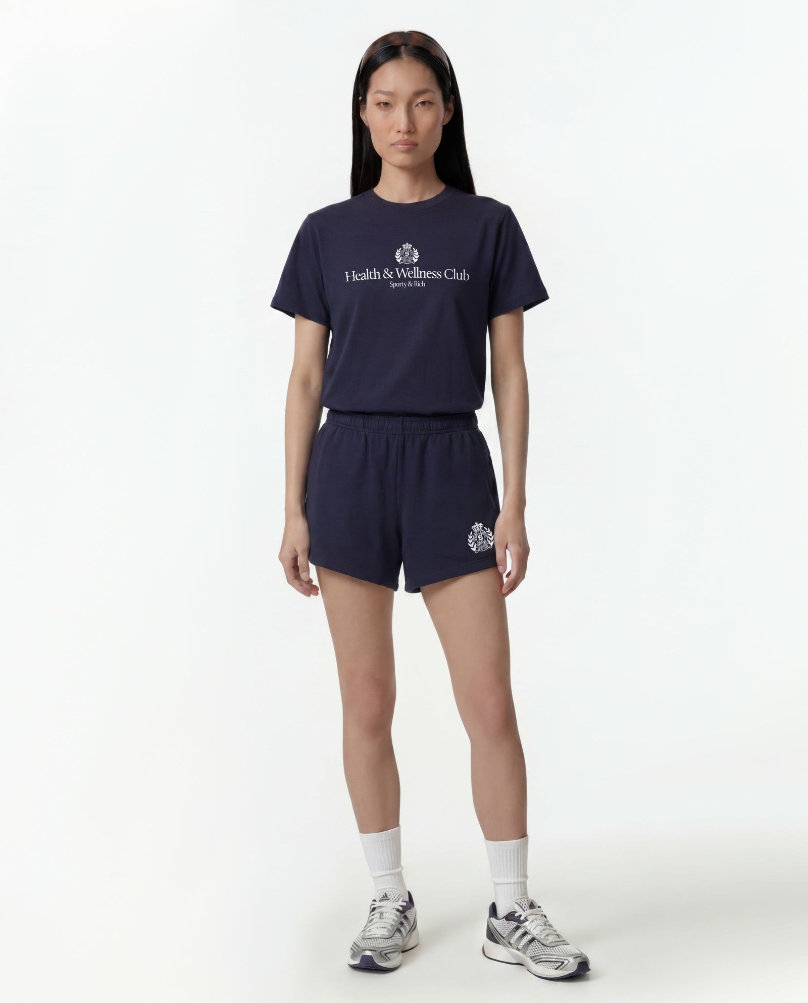 H&W Crest T-Shirt - Dark Navy Sporty & Rich Discount