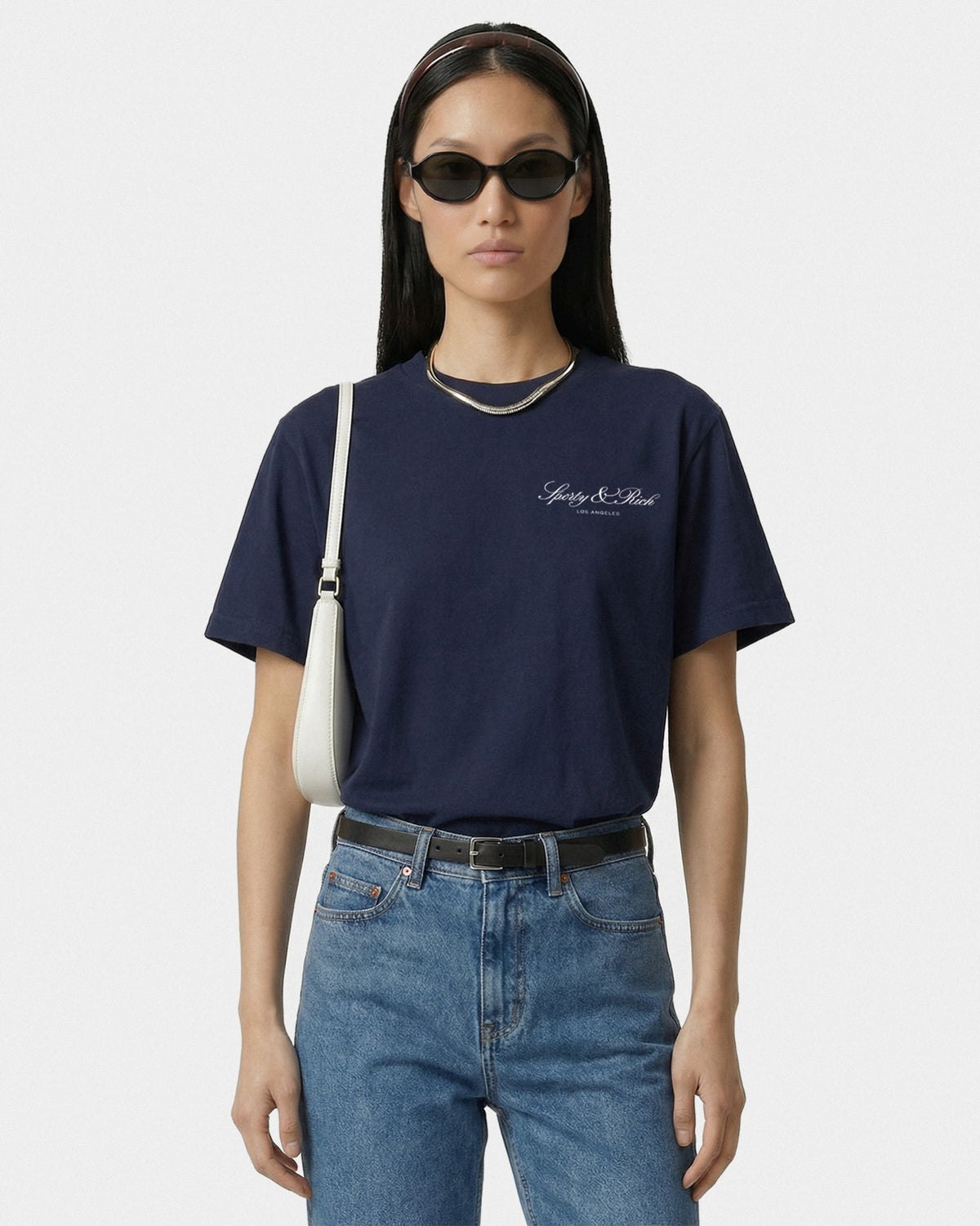 Vendome LA T-Shirt - Navy/White Sporty & Rich US
