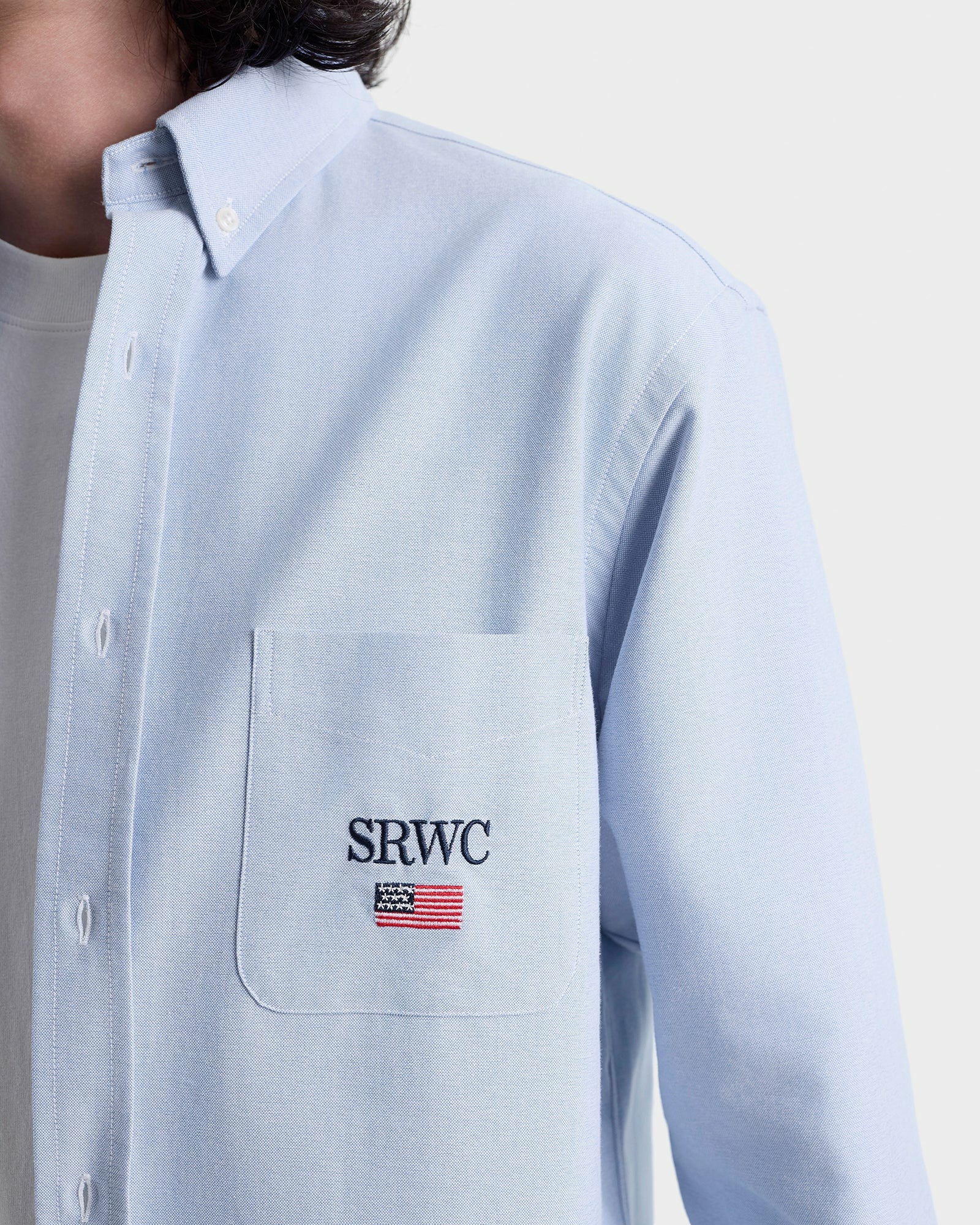 Nautical Oversized Oxford Shirt Men - Blue Sporty & Rich Sale