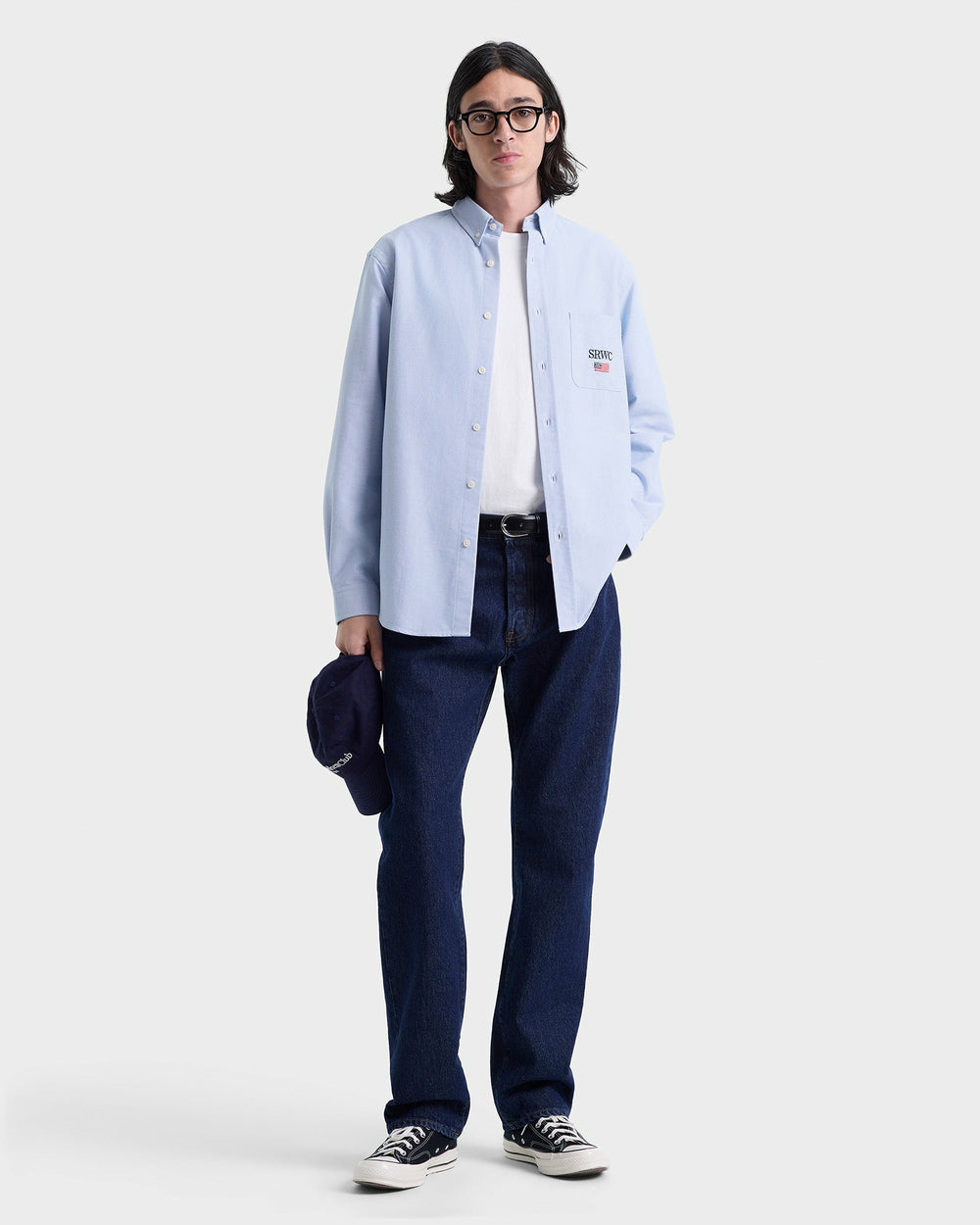 Nautical Oversized Oxford Shirt Men - Blue Sporty & Rich Sale