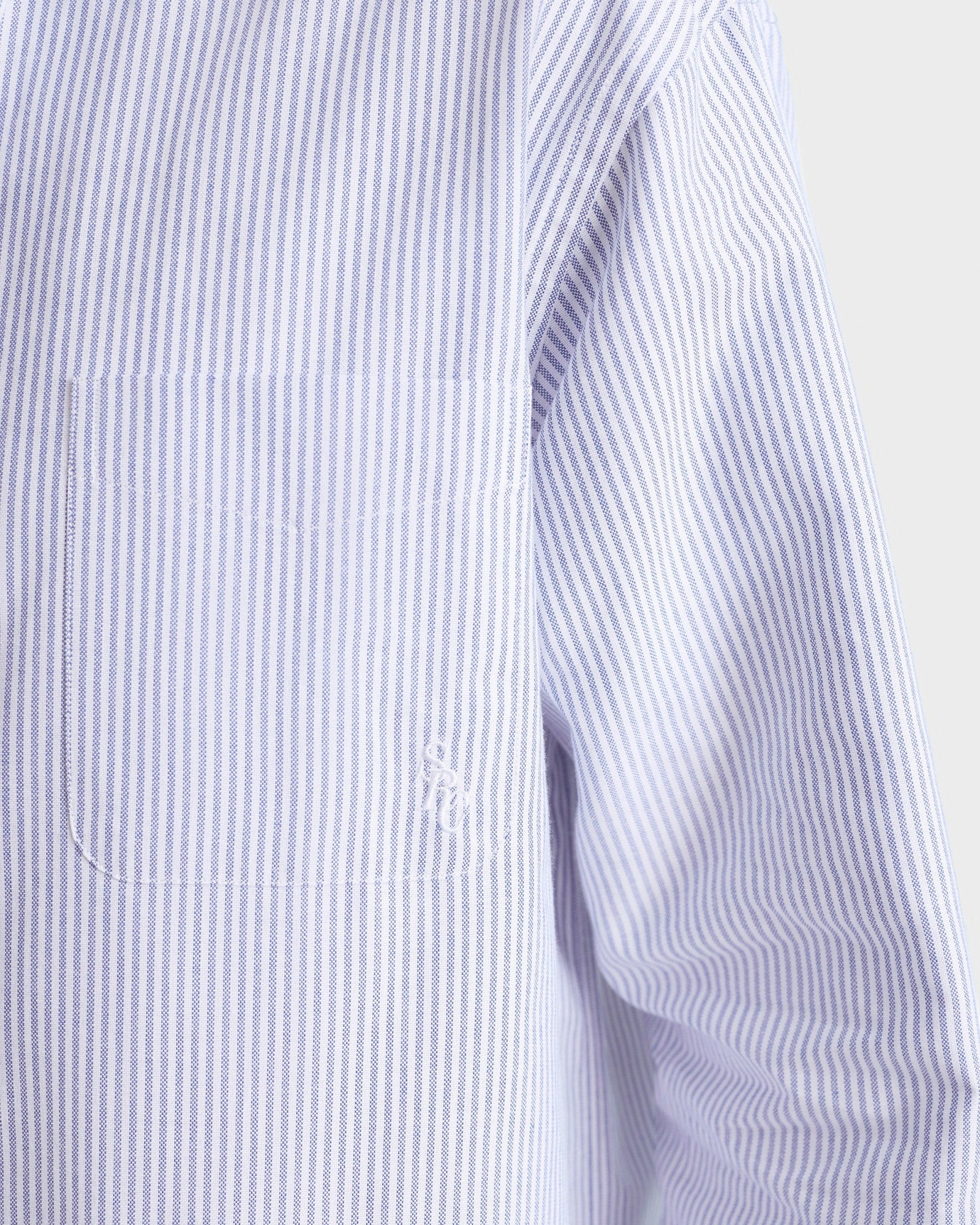 SRC Oversized Oxford Shirt Men - Navy Stripe Sporty & Rich Online