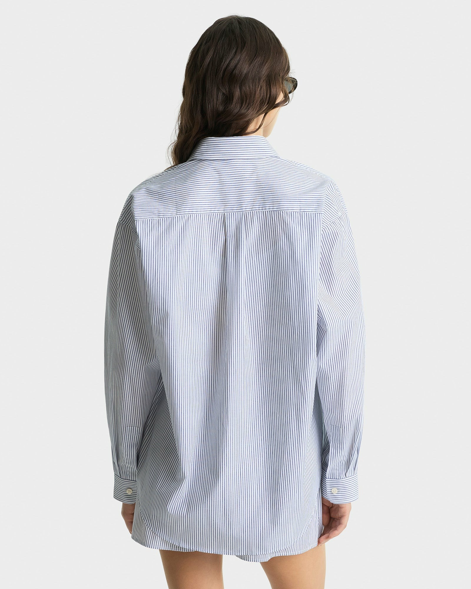 Yankees Serif Oversized Shirt - Navy Striped Sporty & Rich For Sale