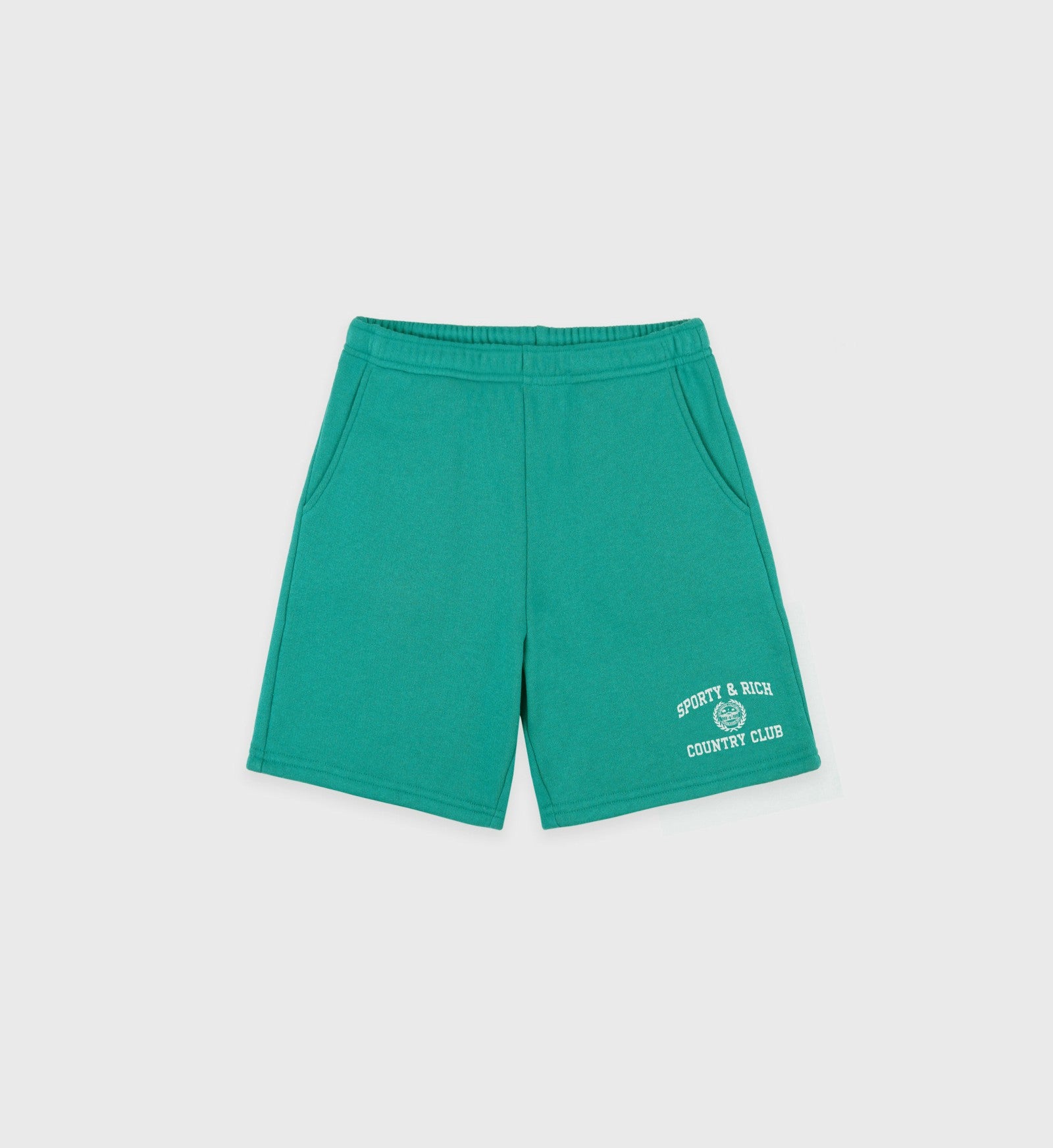 Varsity Crest Soft Gym Short - Spring Green/White Sporty & Rich Outlet