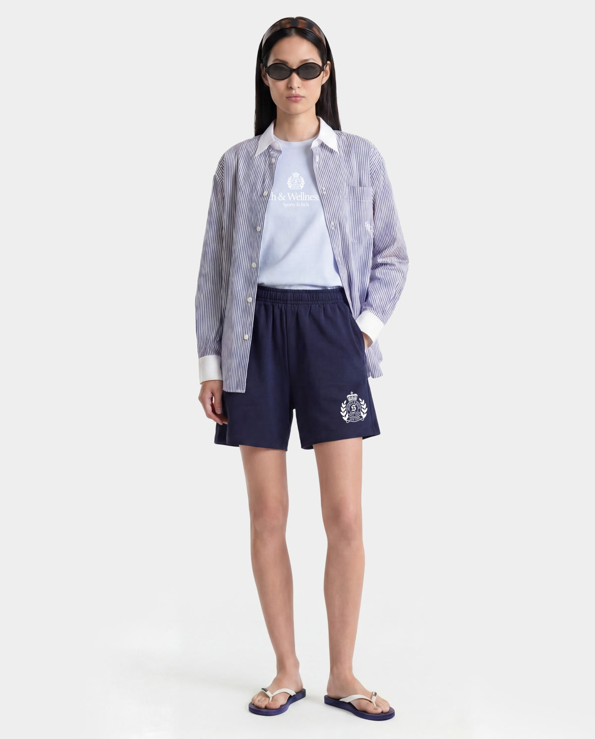 NY Crest Gym Short - Dark Navy Sporty & Rich Sale